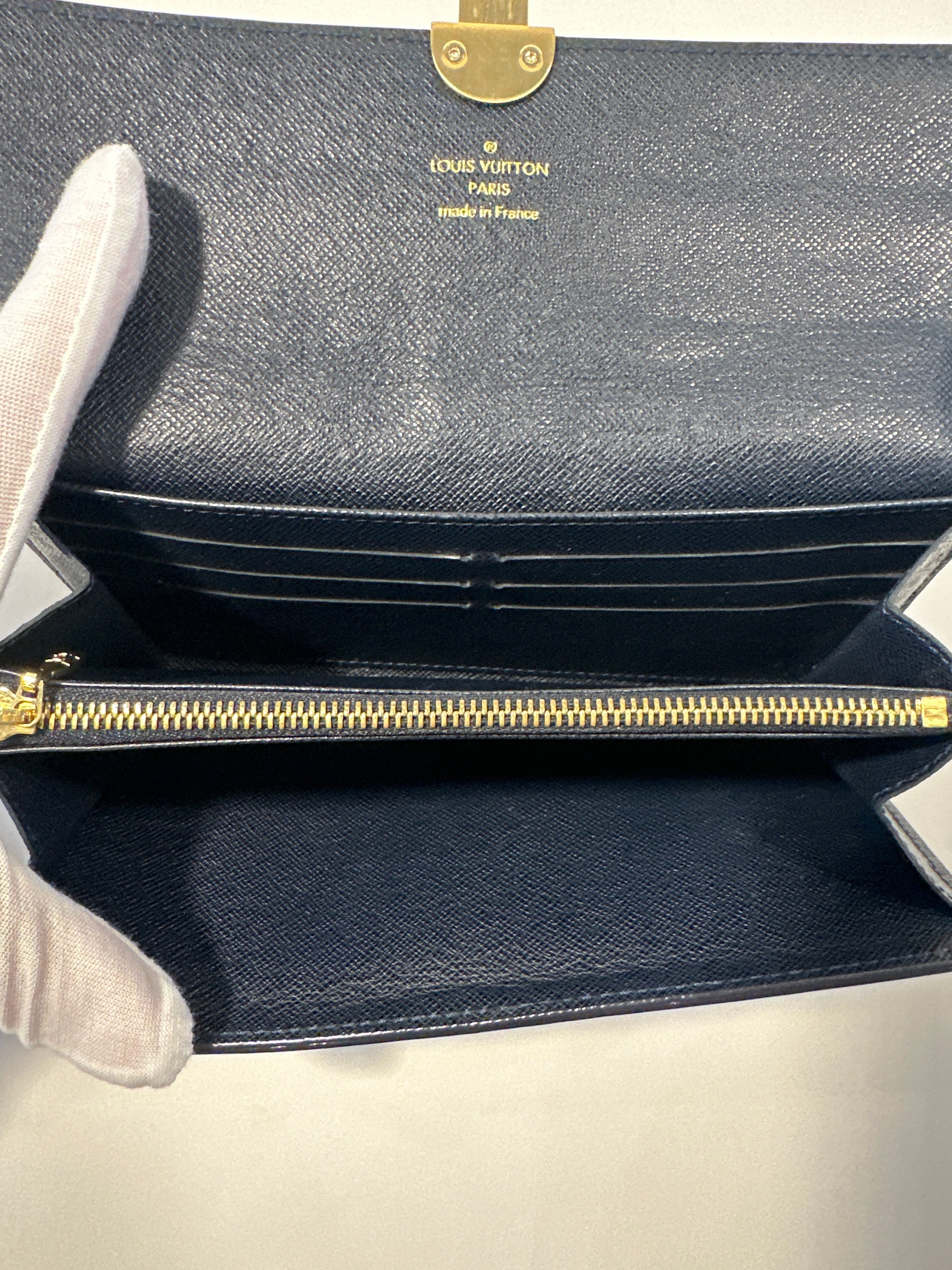 Louis Vuitton Encre Monogram Idylle Canvas and Leather Sarah Wallet with Box and Dust Bag