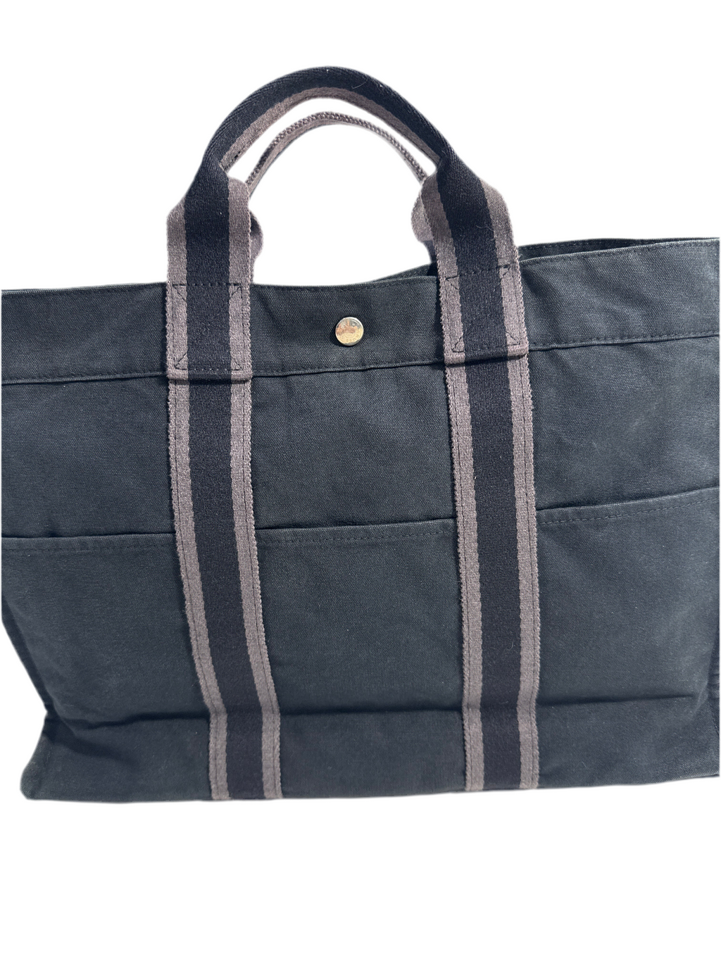 HERMES Canvas Black & Gray Tote