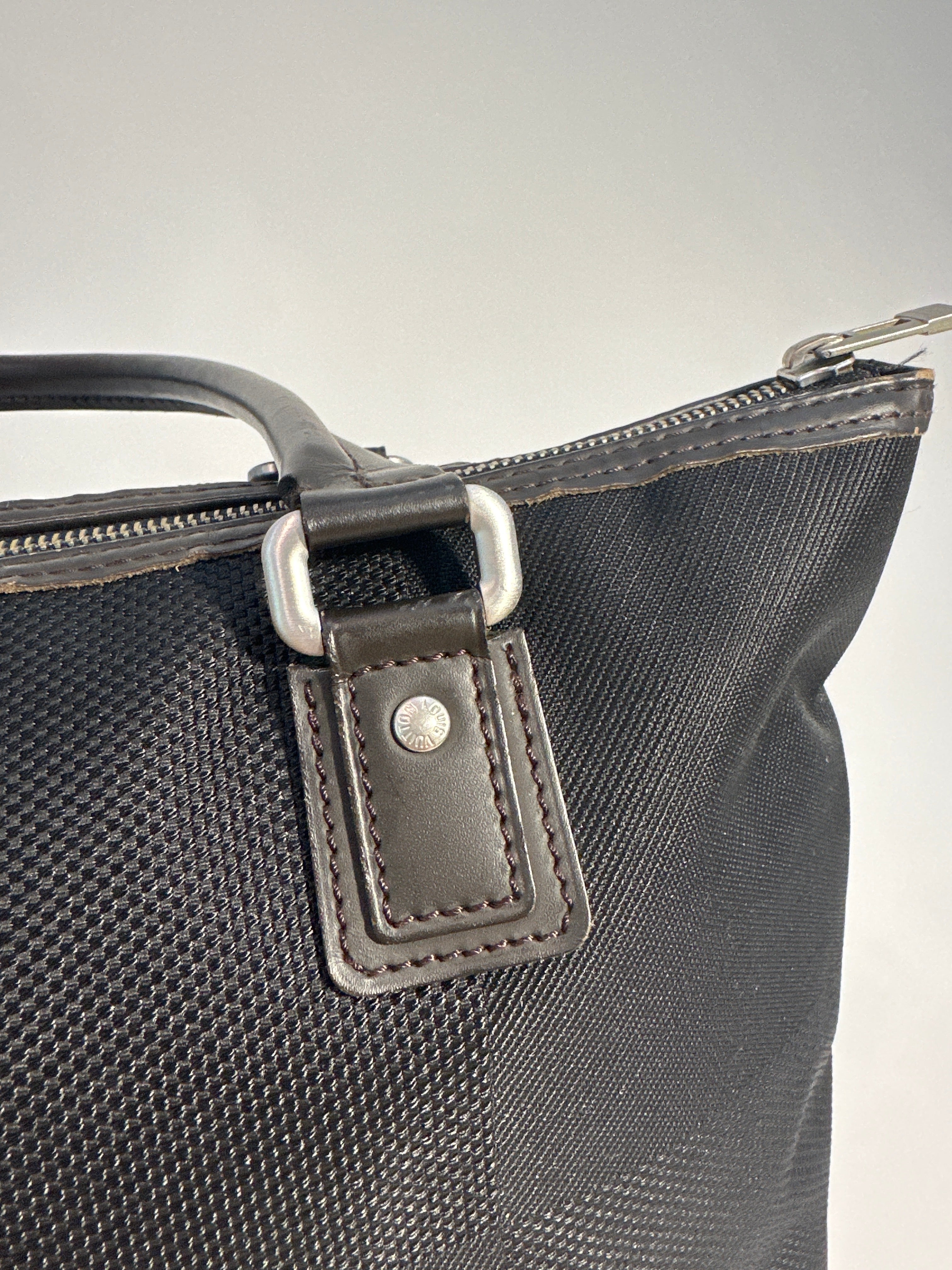 Louis Vuitton Cougar Damier Jean Tote Bag Black Brown with COA