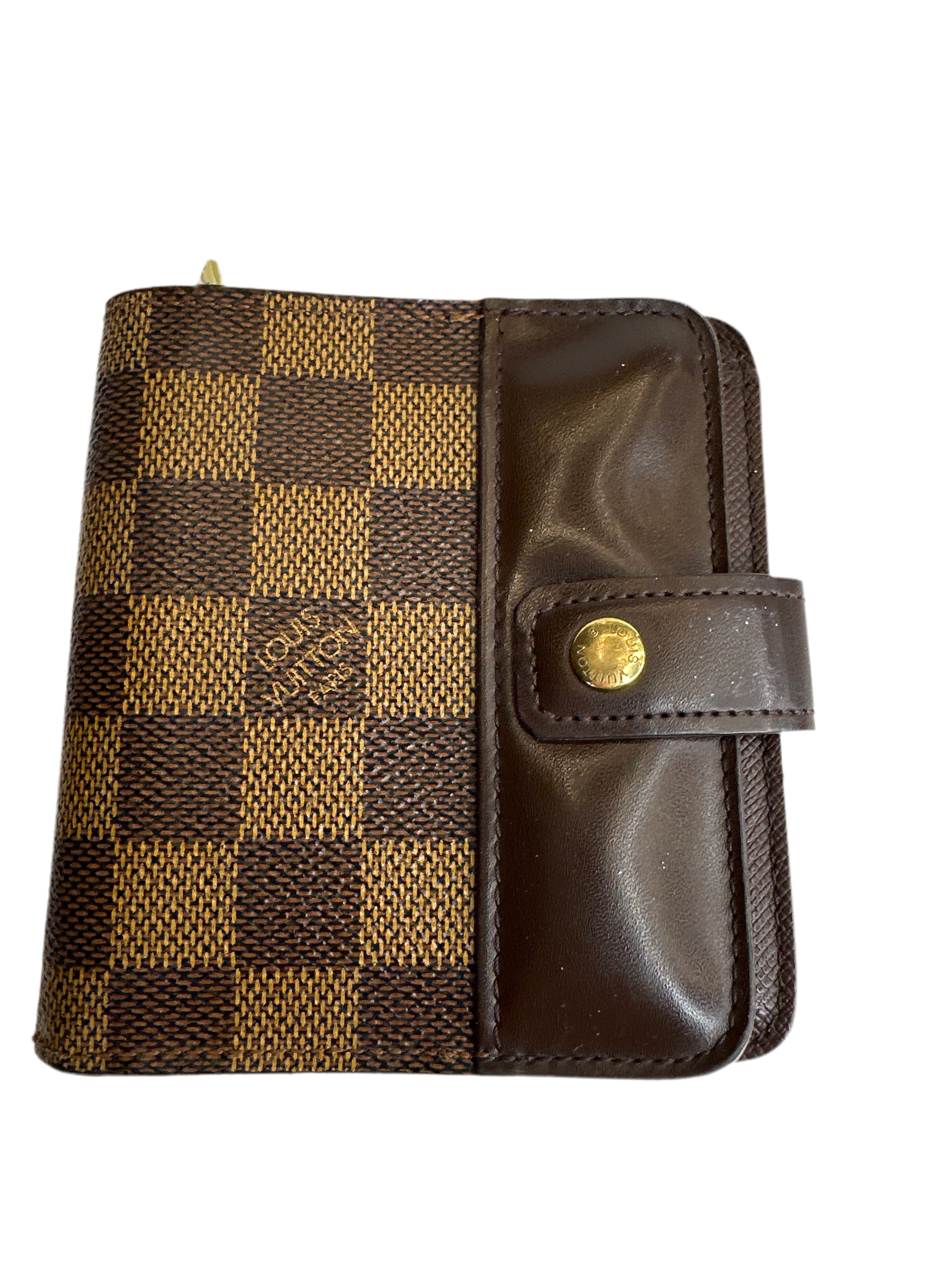 Authentic LOUIS VUITTON Damier Ebene Zippy Compact Wallet