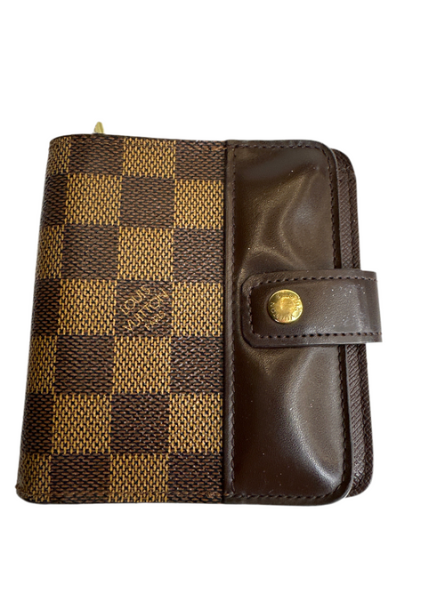 Authentic LOUIS VUITTON Damier Ebene Zippy Compact Wallet