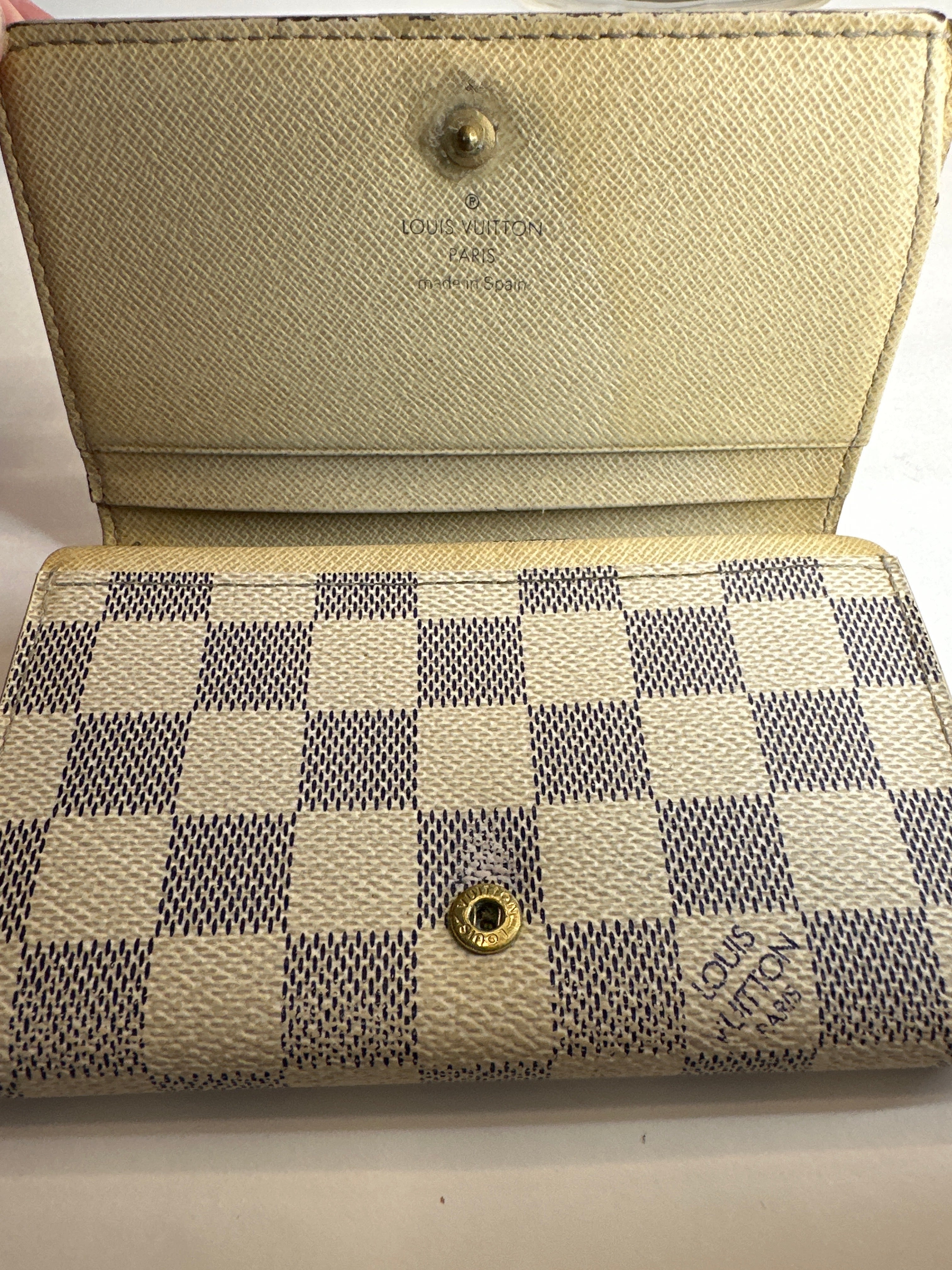 Vintage Louis Vuitton Portefeuille Tresor Damier Azur Canvas Bifold Wallet