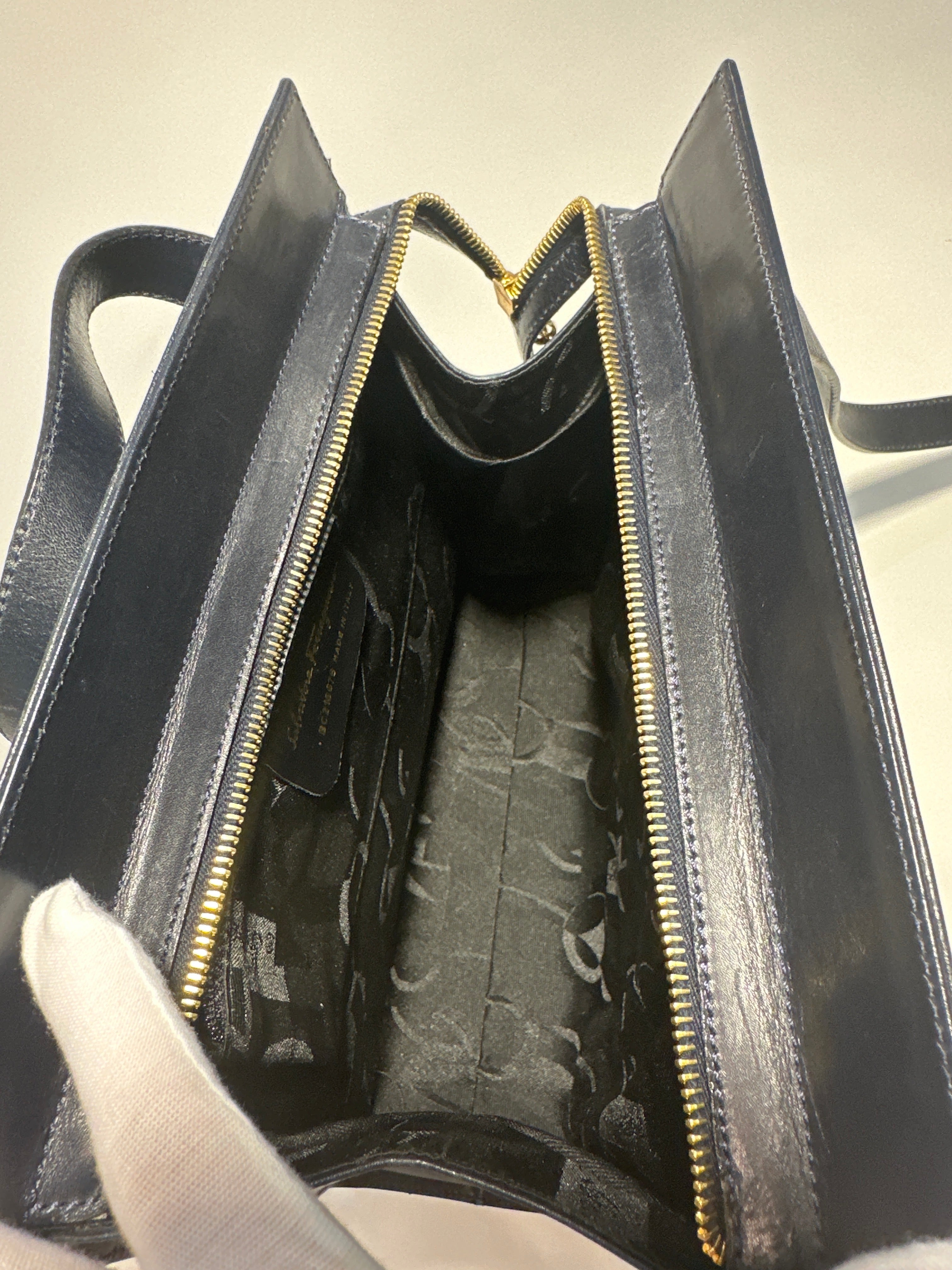 Vintage Salvatore Ferragamo Navy Blue Vala Purse