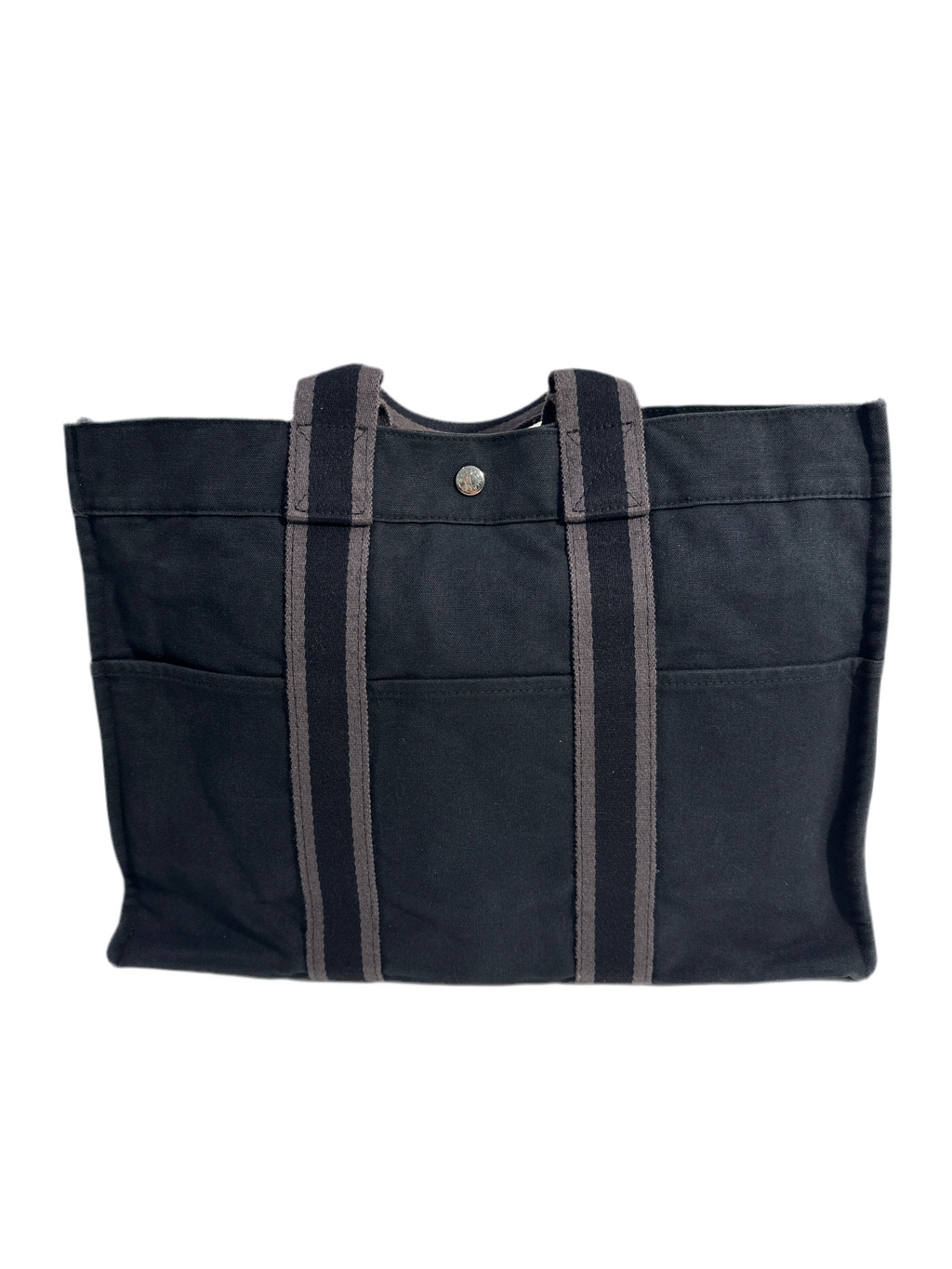 HERMES Canvas Black & Gray Tote