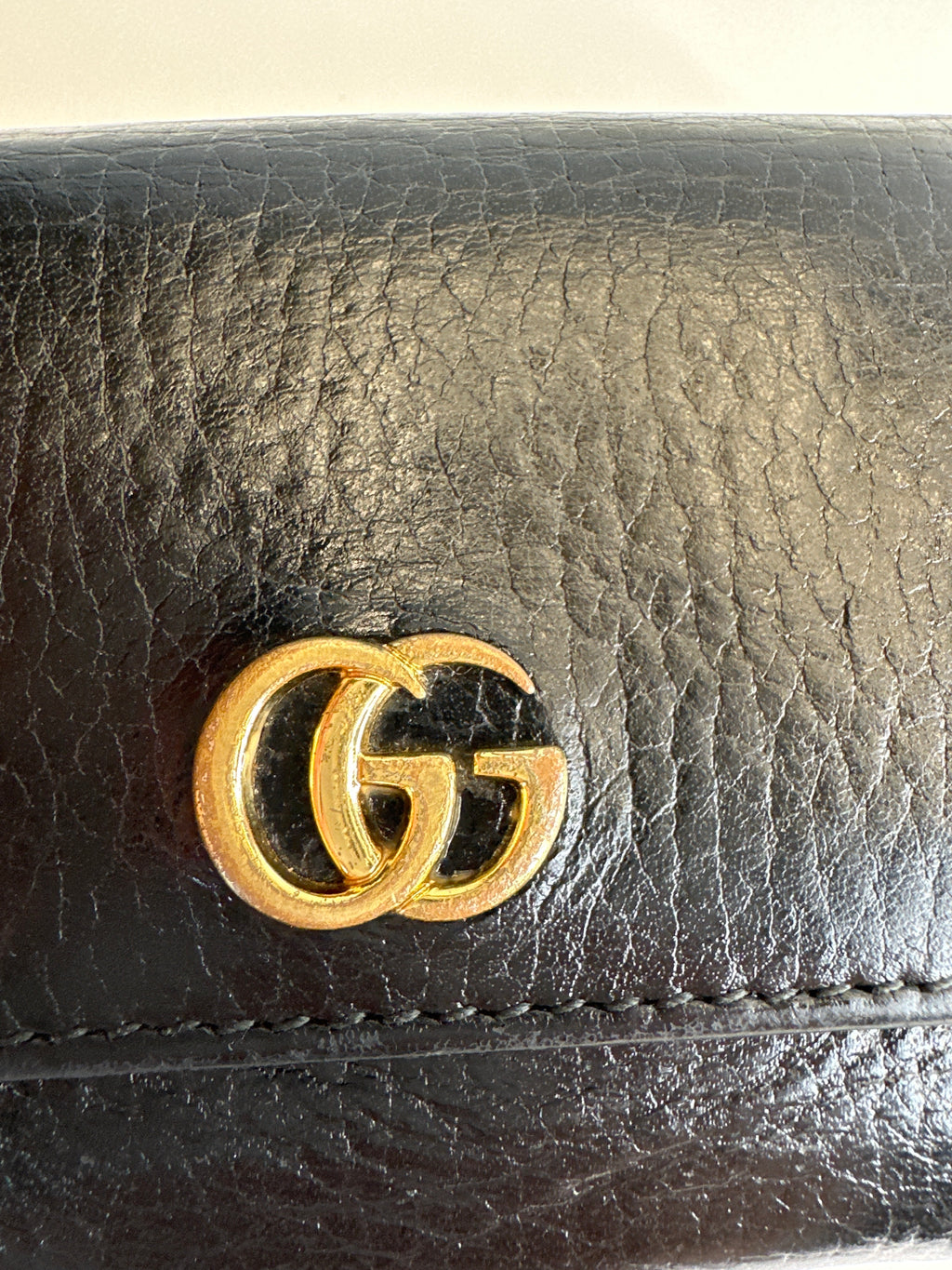 Vintage Gucci GG Marmont Black Leather Bi-fold Wallet