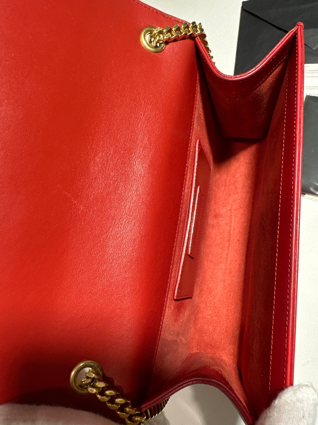 Saint Laurent Shoulder Red Kate Tassel Bag