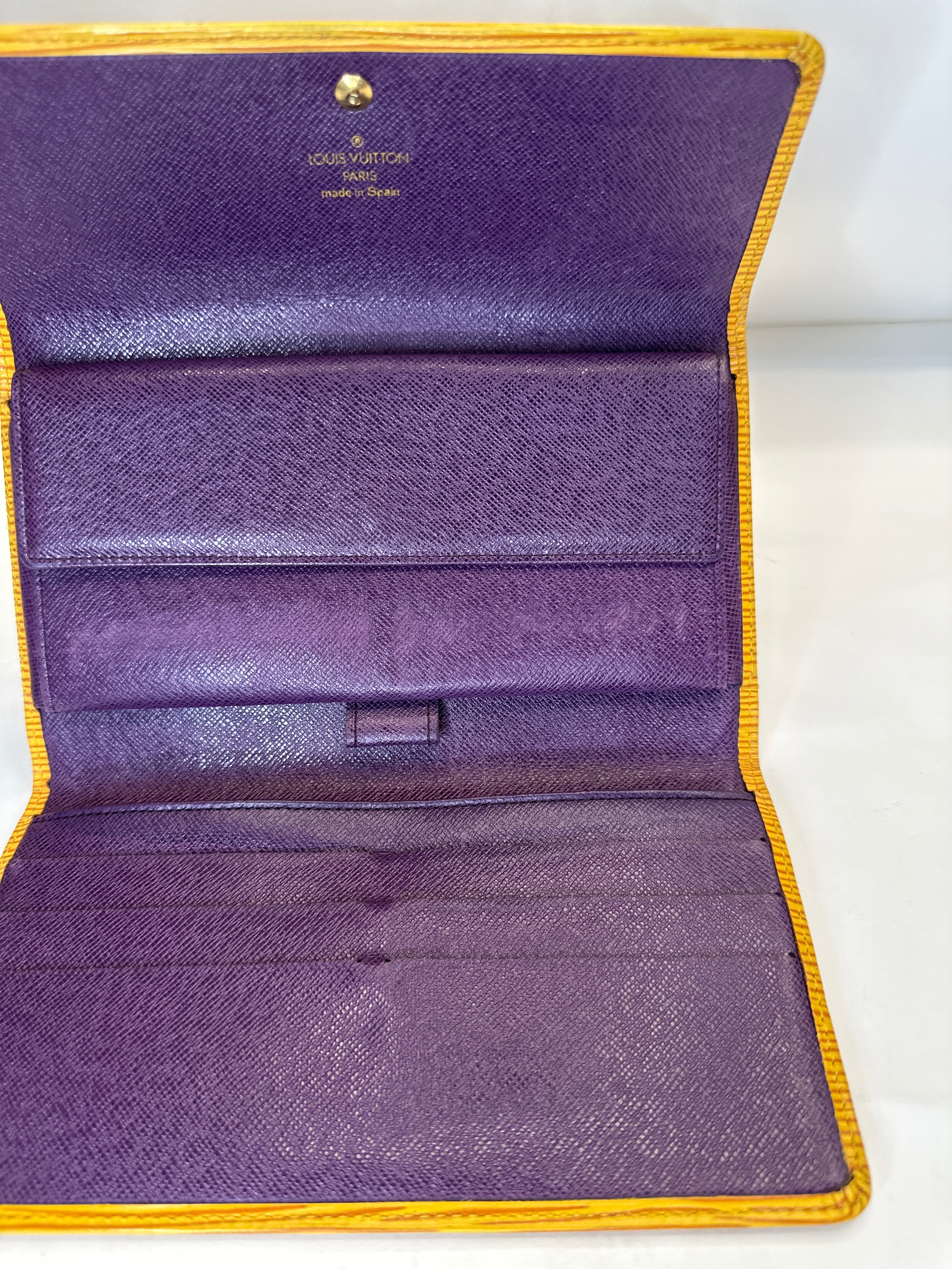 LOUIS VUITTON Wallet Yellow Epi Porte Tresor International Trifold