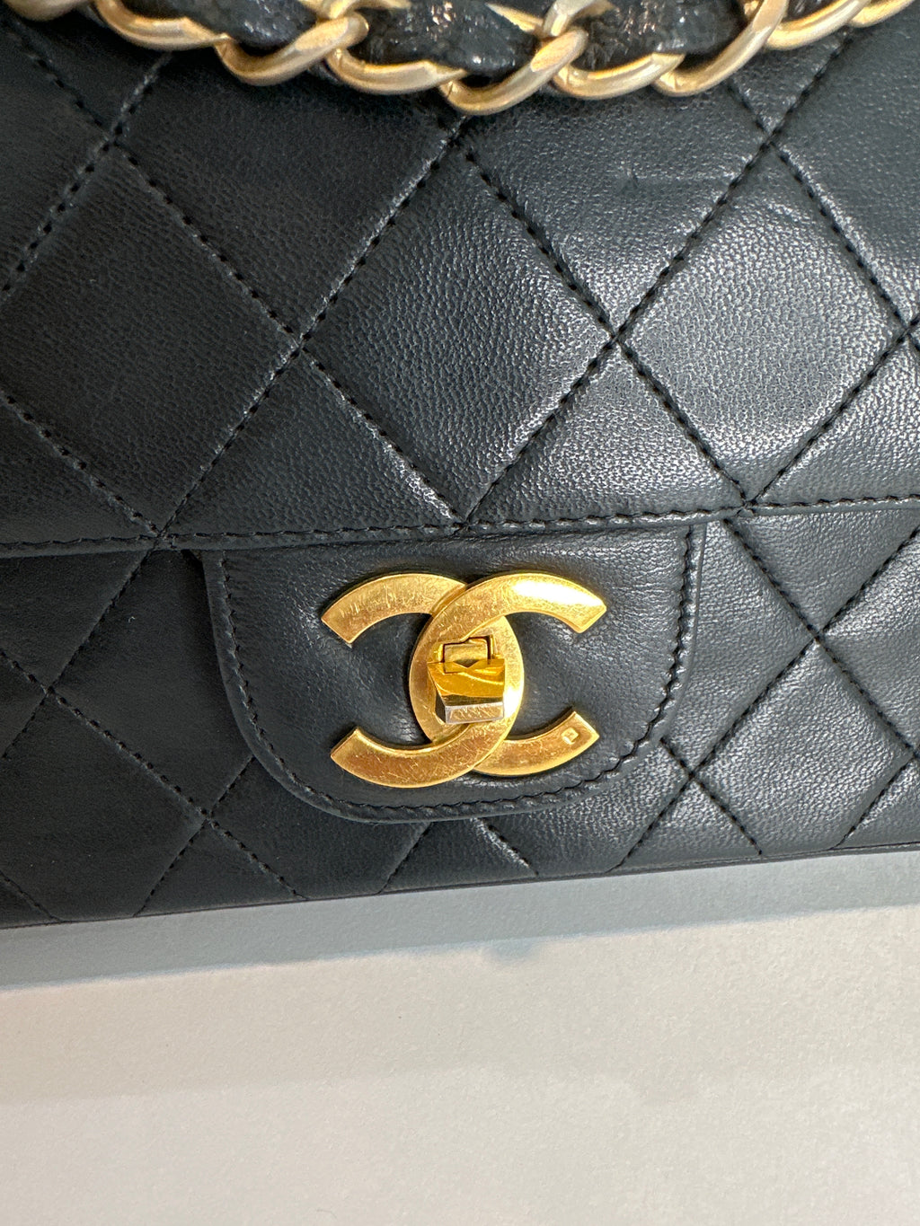 Vintage Chanel Classic Double Flap Bag Medium 1989-1991 with COA