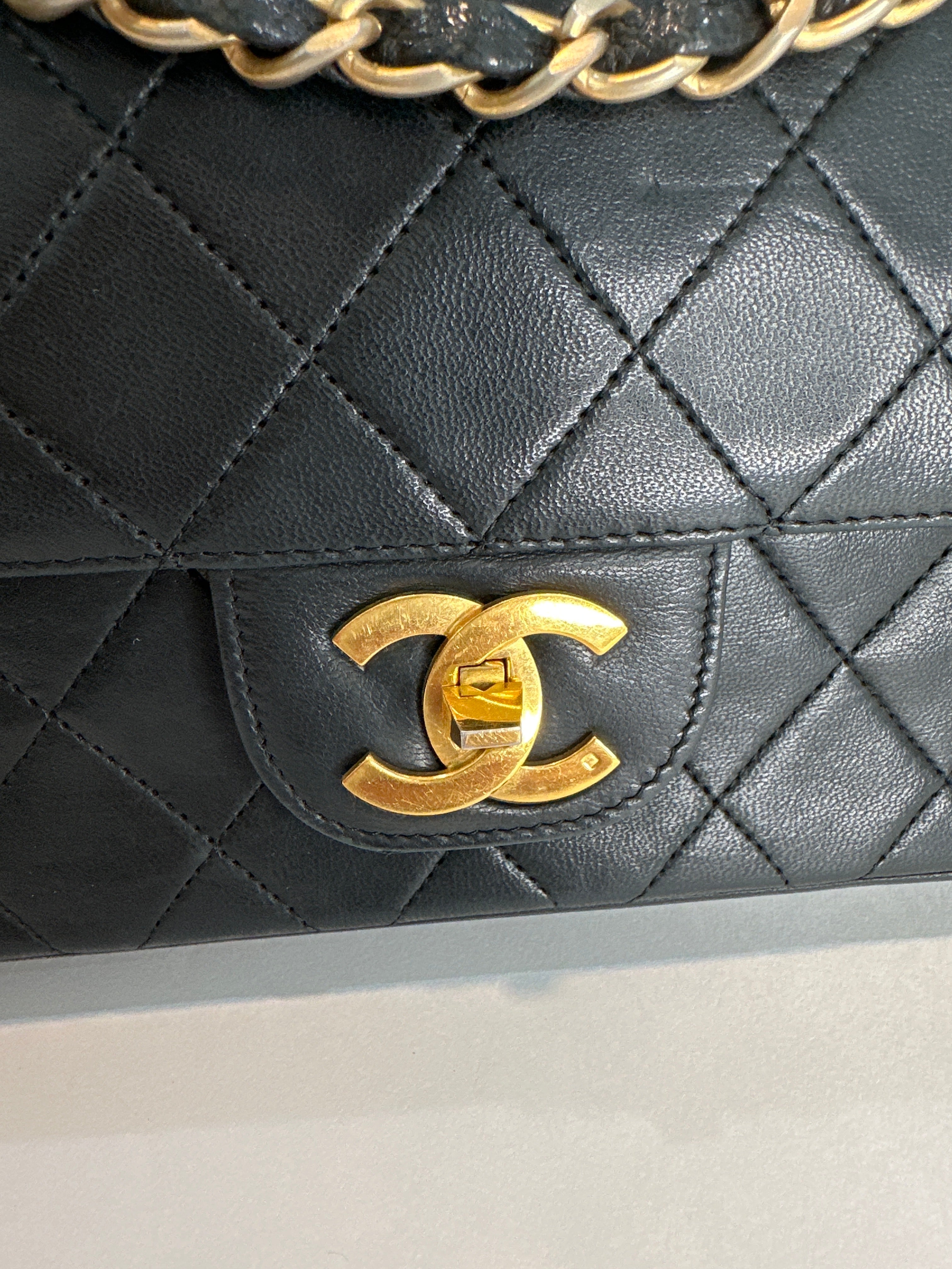 Vintage Chanel Classic Double Flap Bag Medium 1989-1991 with COA
