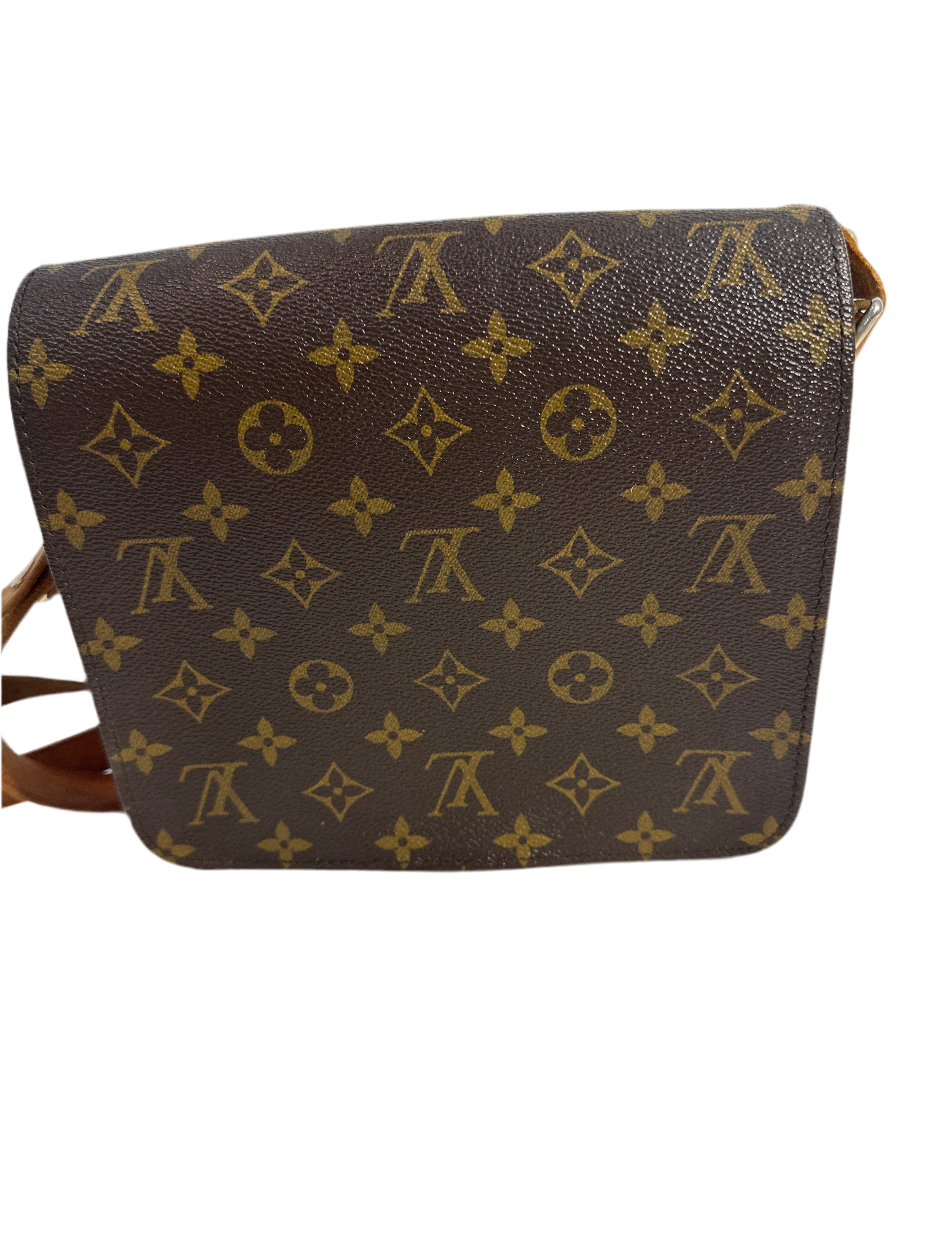 Vintage LOUIS VUITTON Cartouchiere MM Shoulder Bag Monogram Leather Brown- project bag