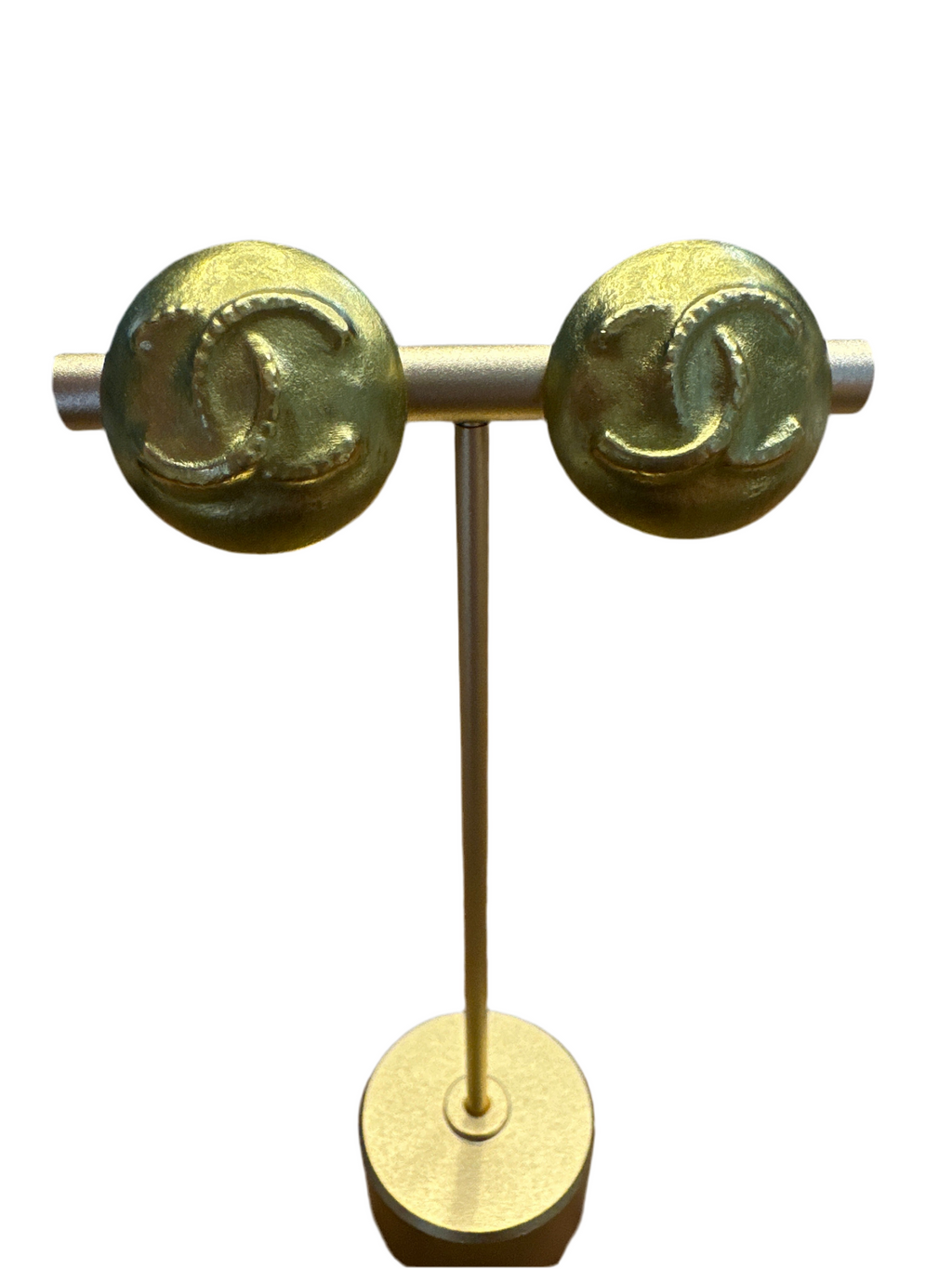 Vintage Chanel Coco Mark Round Clip-On Earrings