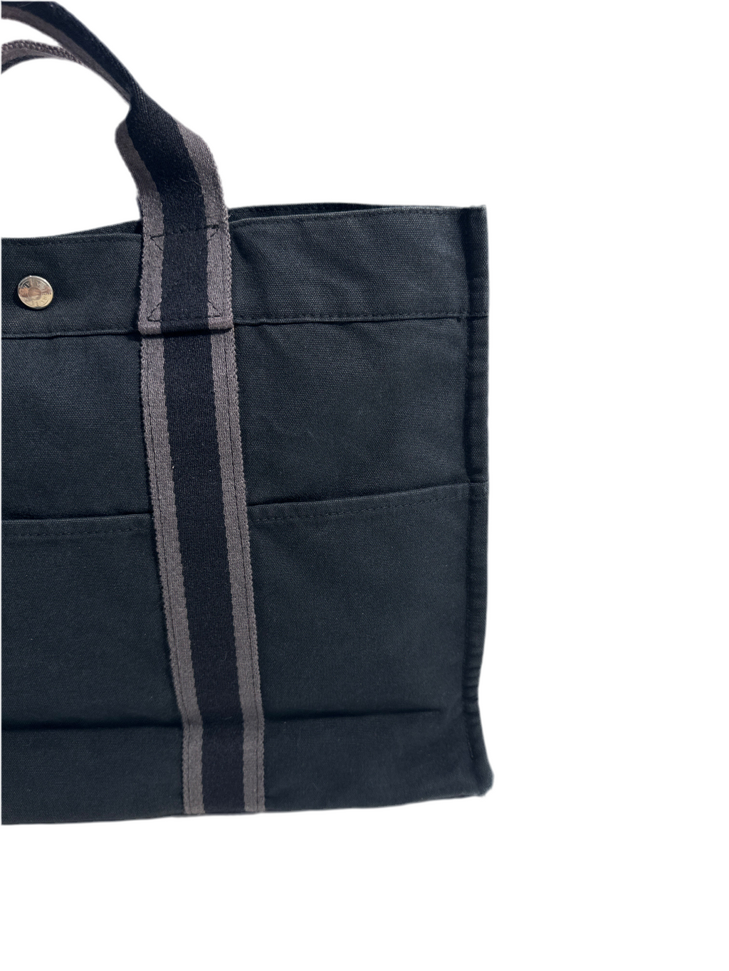 HERMES Canvas Black & Gray Tote