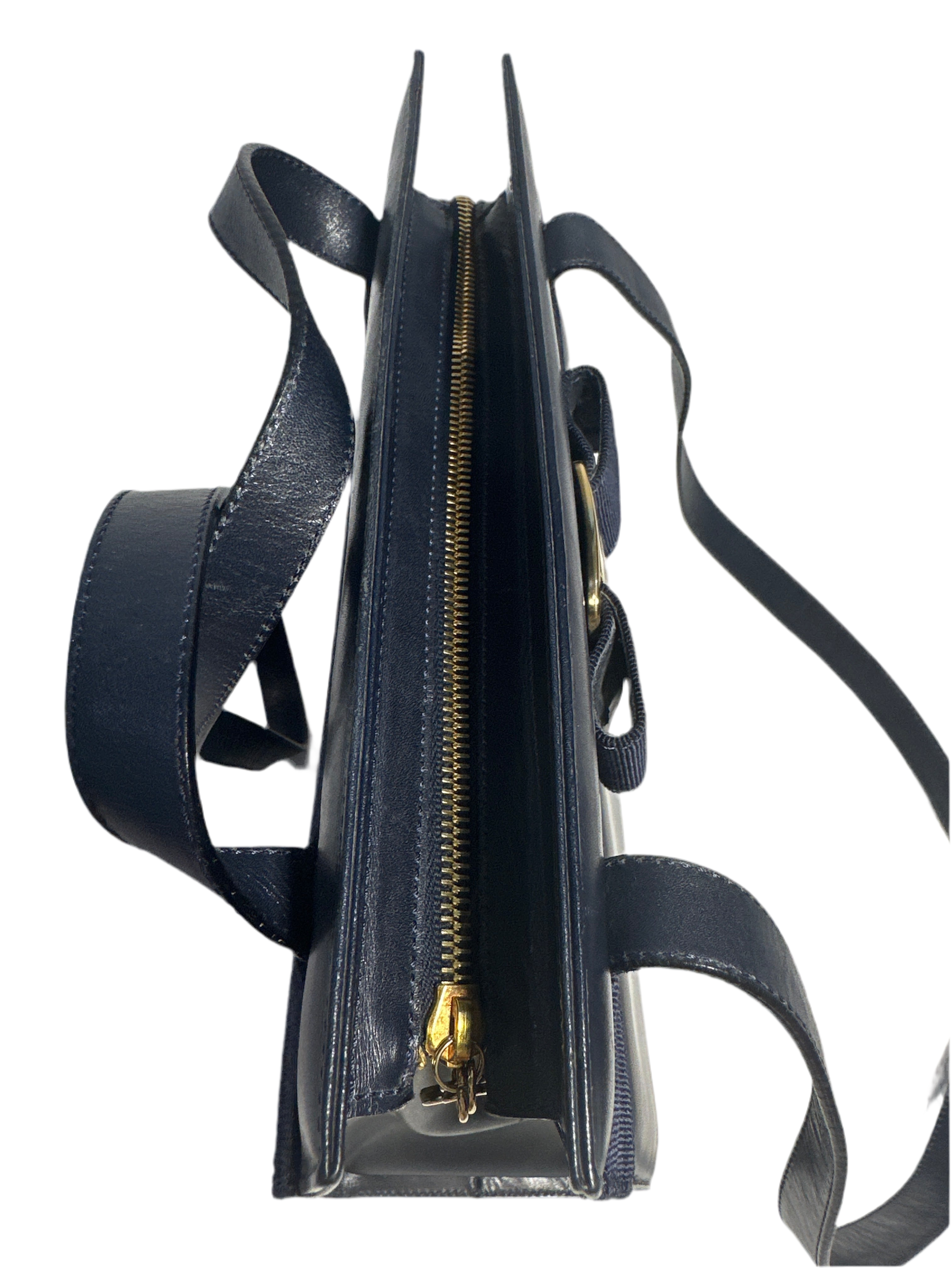 Vintage Salvatore Ferragamo Navy Blue Vala Purse