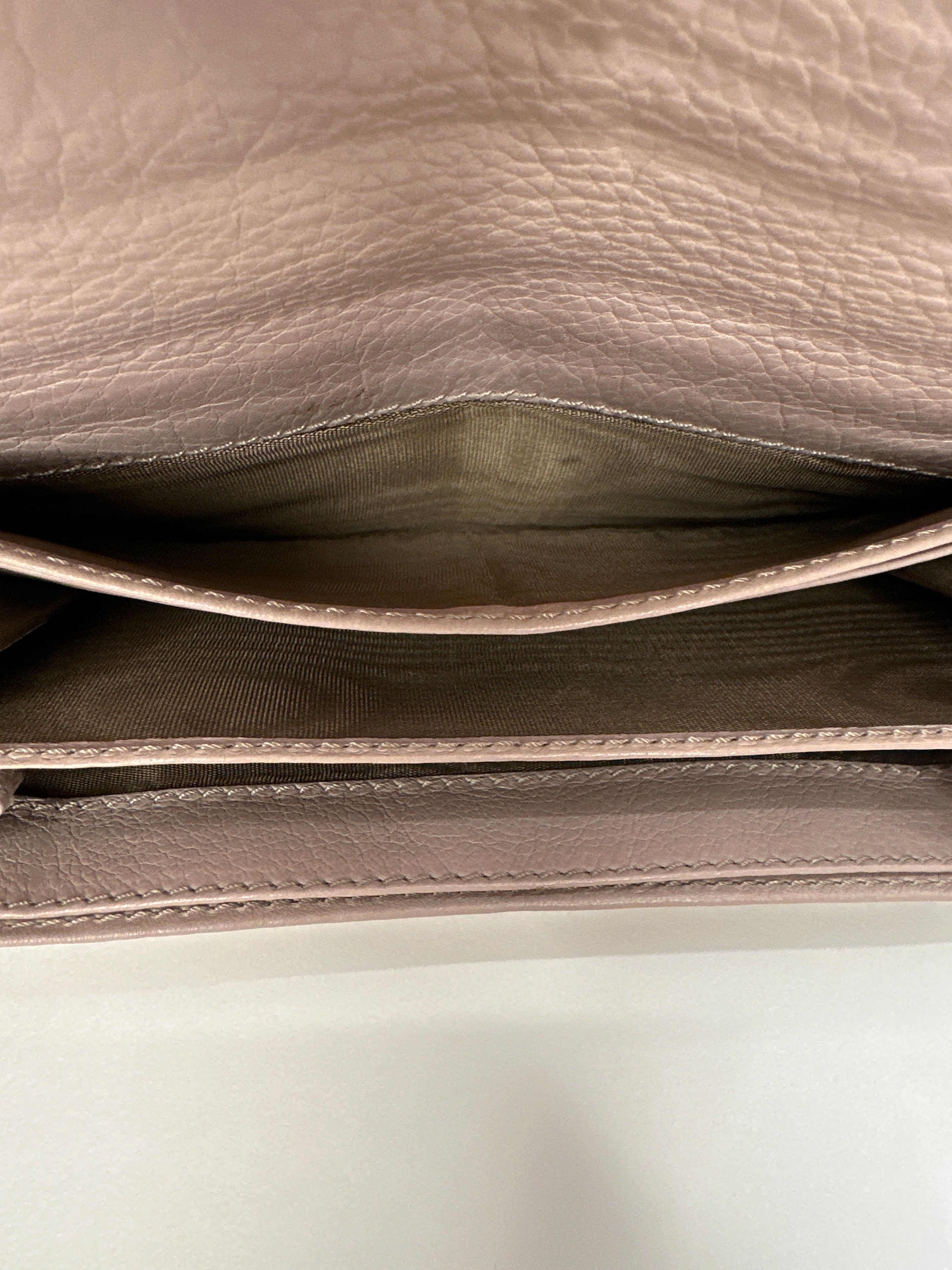 Chloé Taupe Snap Bow Leather Long Wallet