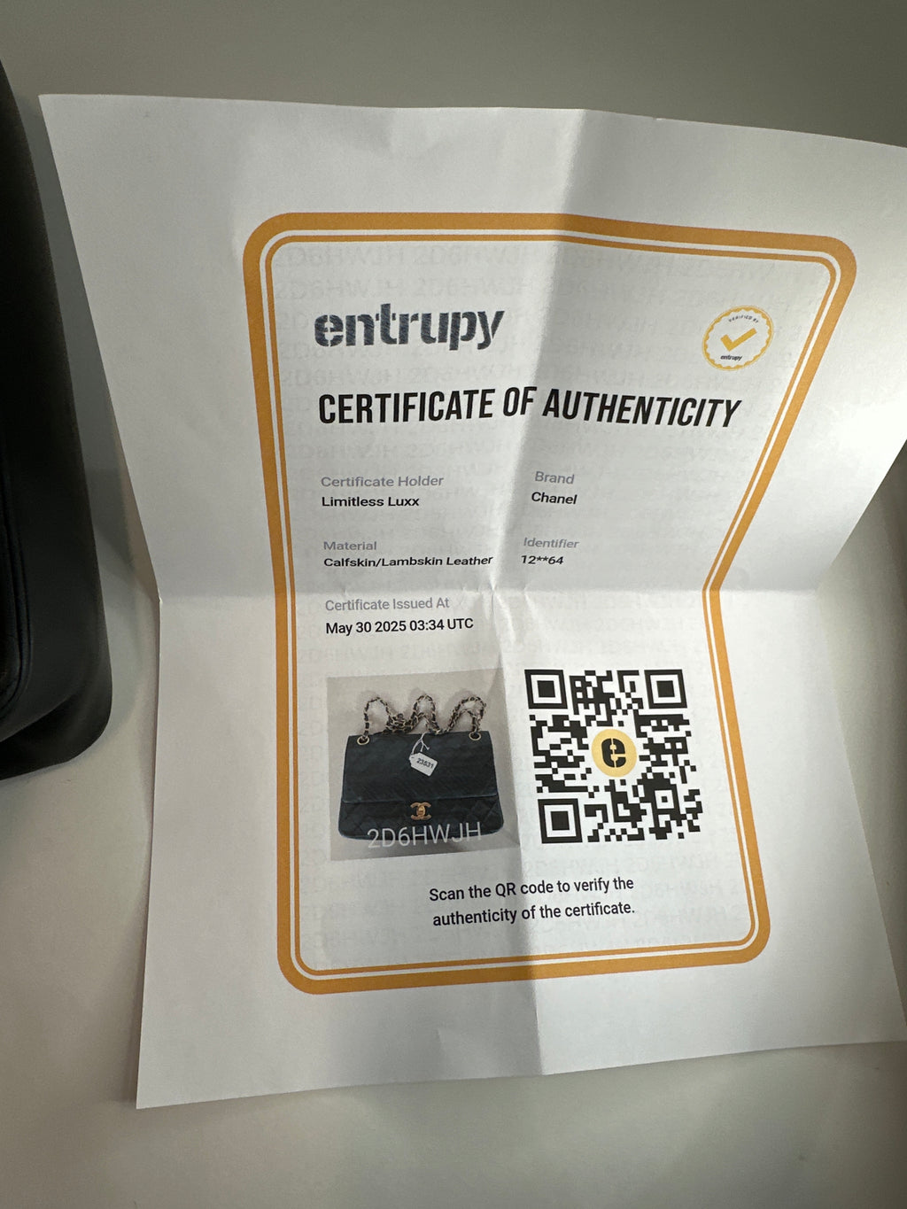 Vintage Chanel Classic Double Flap Bag Medium 1989-1991 with COA