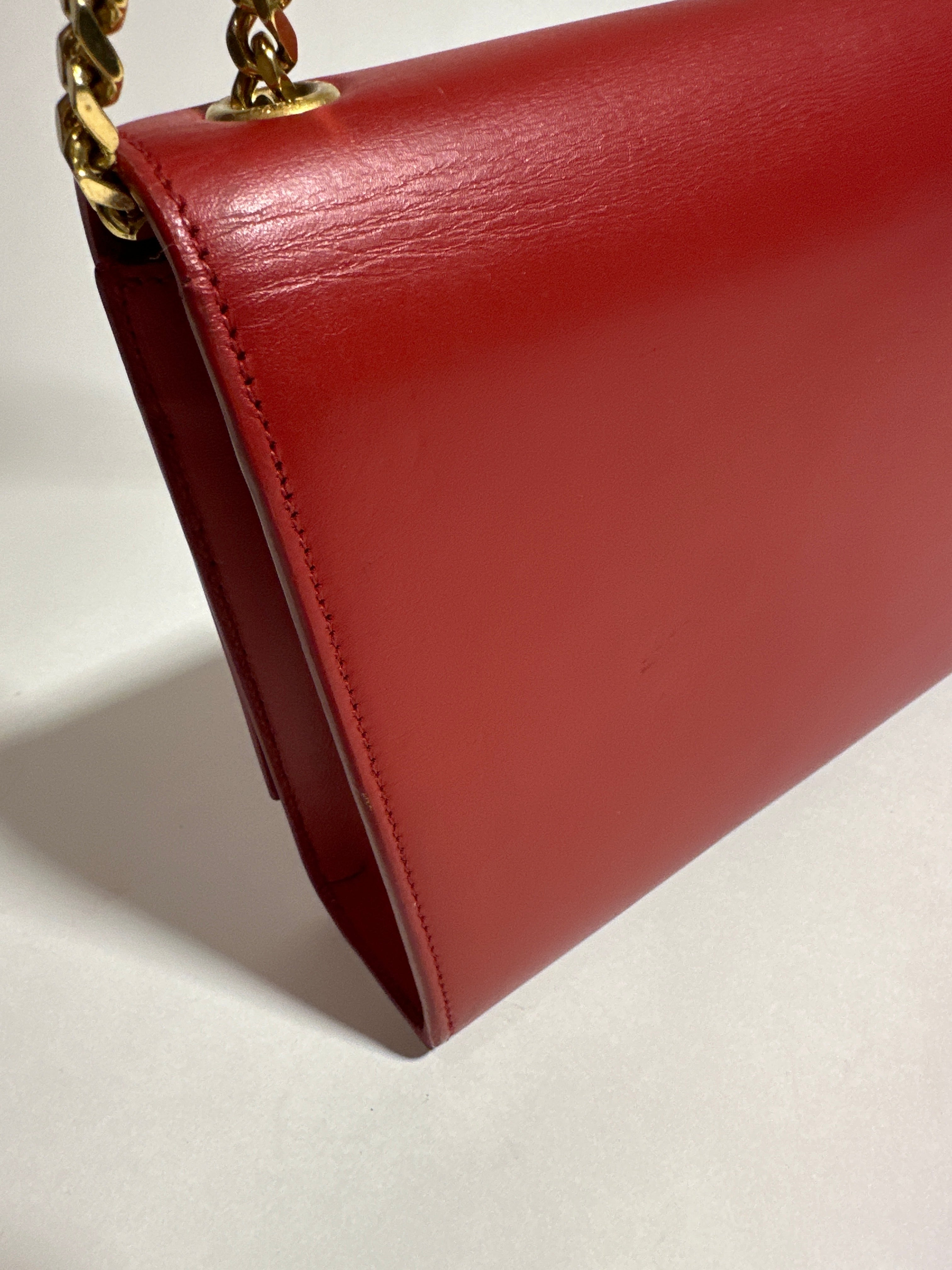 Saint Laurent Shoulder Red Kate Tassel Bag