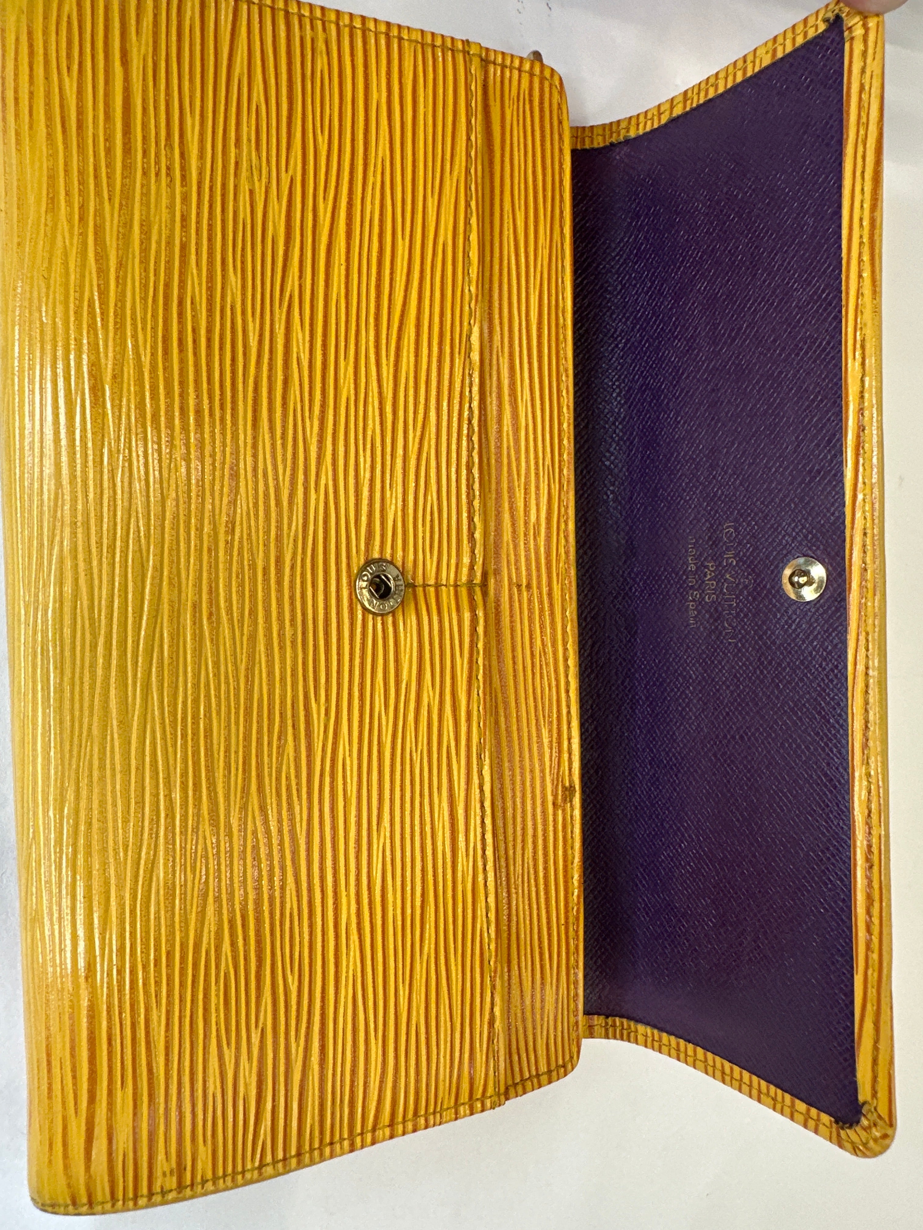 Vintage Louis Vuitton Long Wallet Portefeuille Sarah leather Epi Yellow