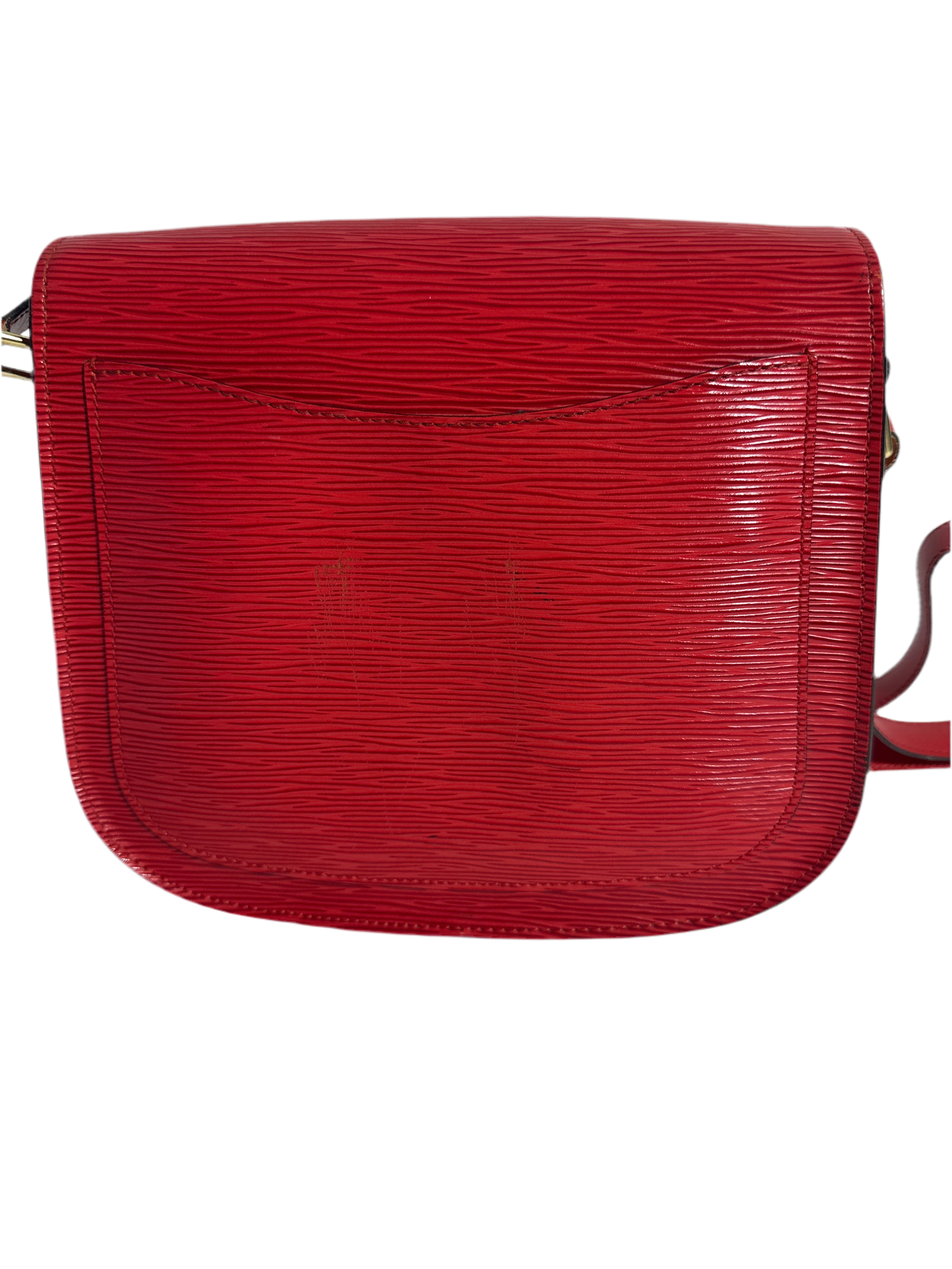 Vintage Louis Vuitton Epi Saint Cloud Shoulder Bag Red with COA