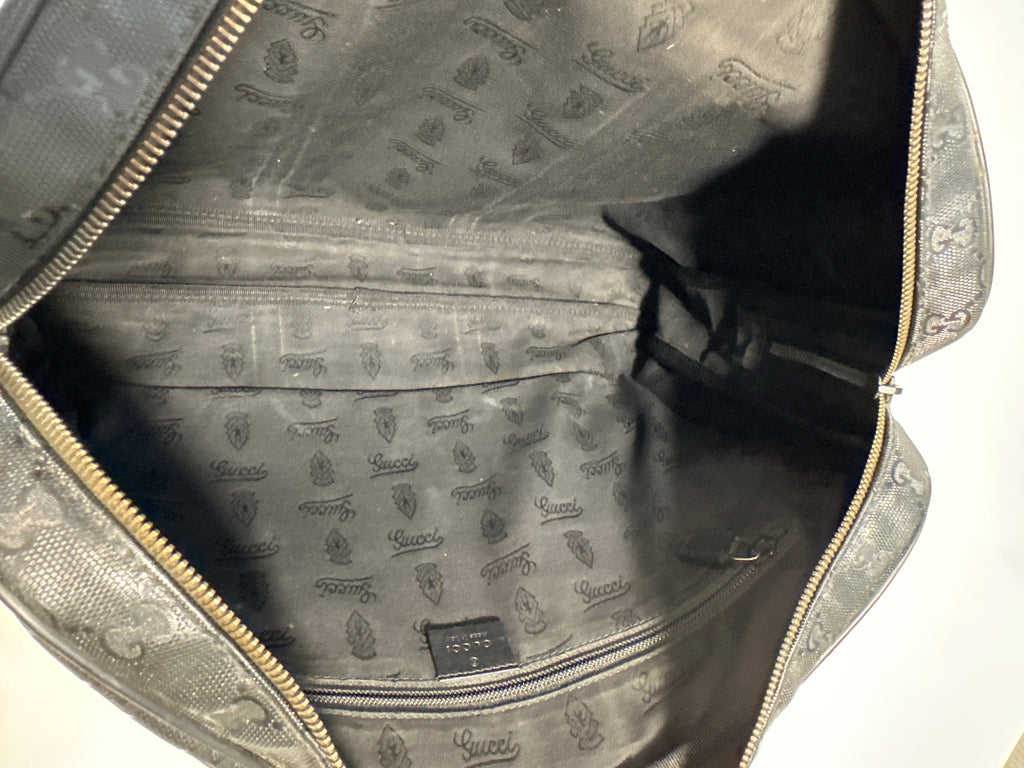 Gucci Embossed GG Briefcase Black PVC business Laptop bag