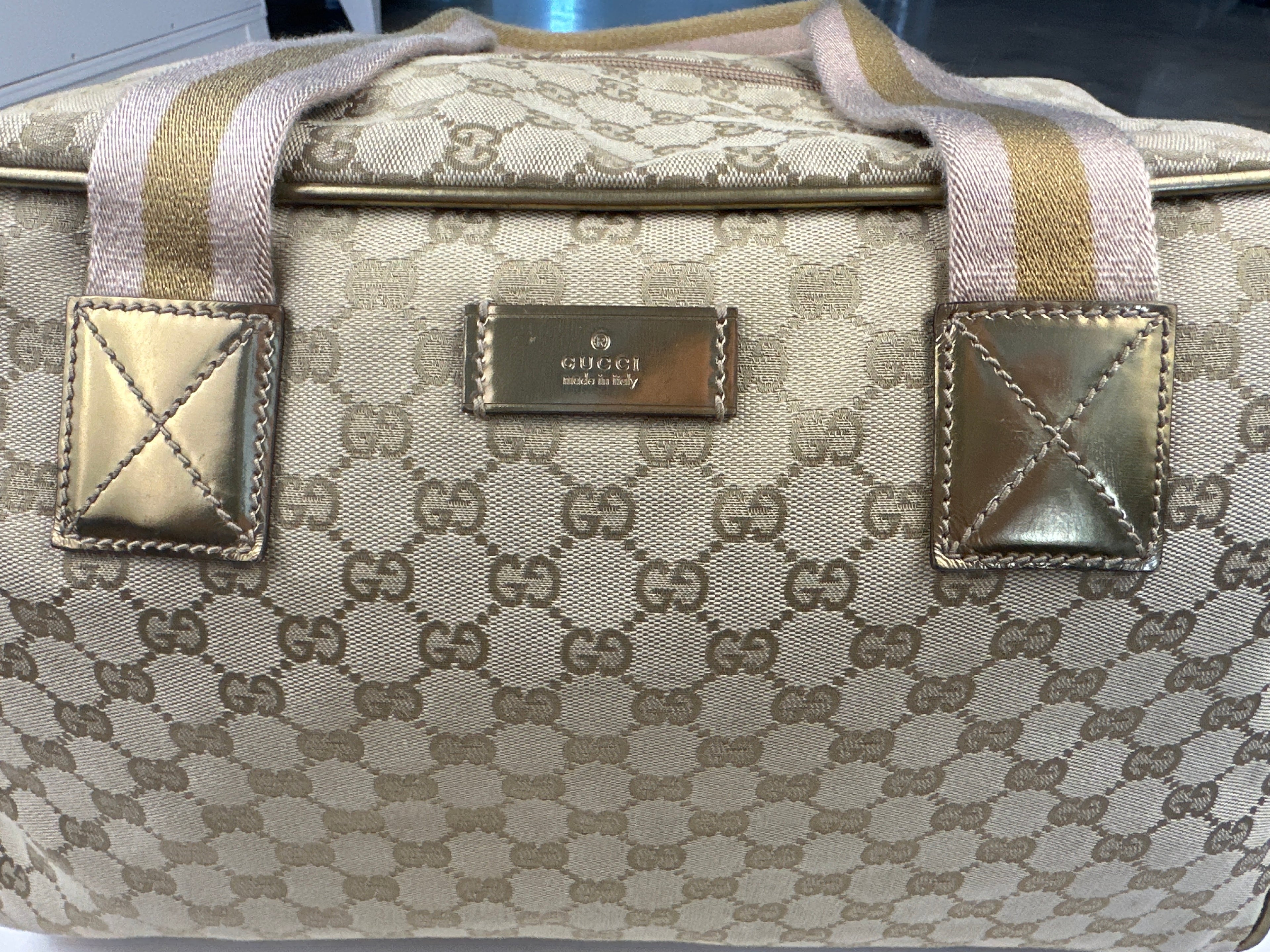 Gucci GG Canvas Web Duffle Bag