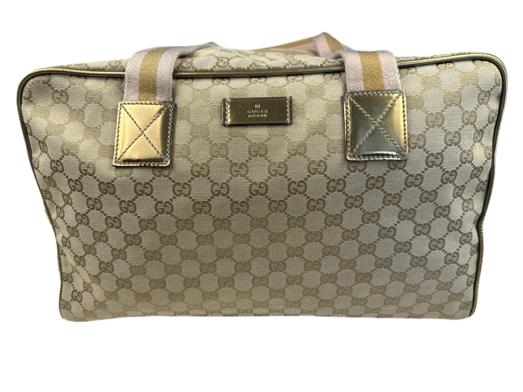 Gucci GG Canvas Web Duffle Bag