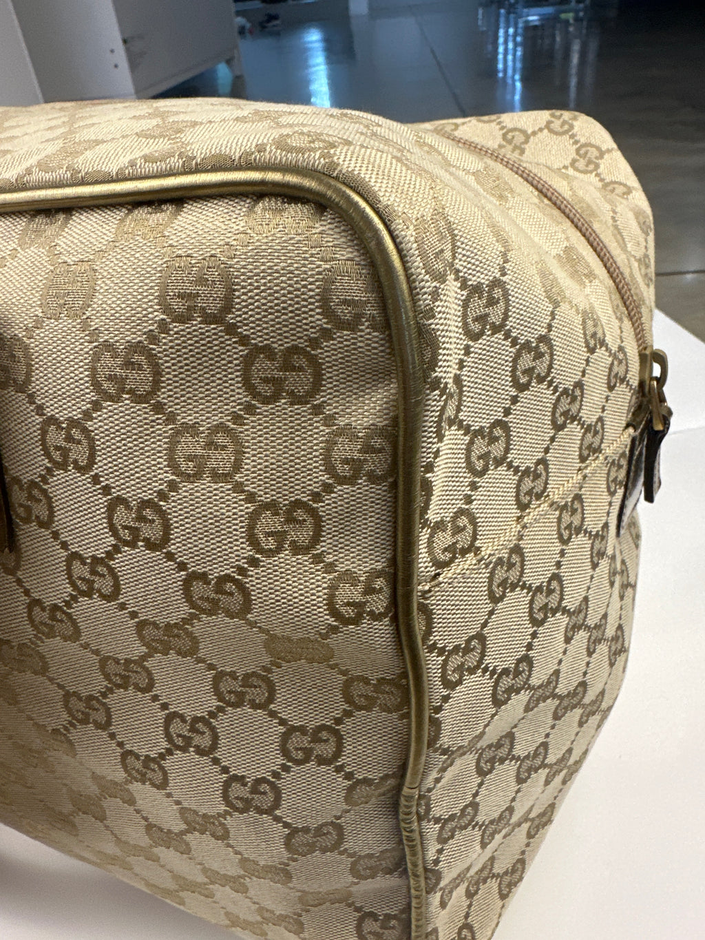 Gucci GG Canvas Web Duffle Bag