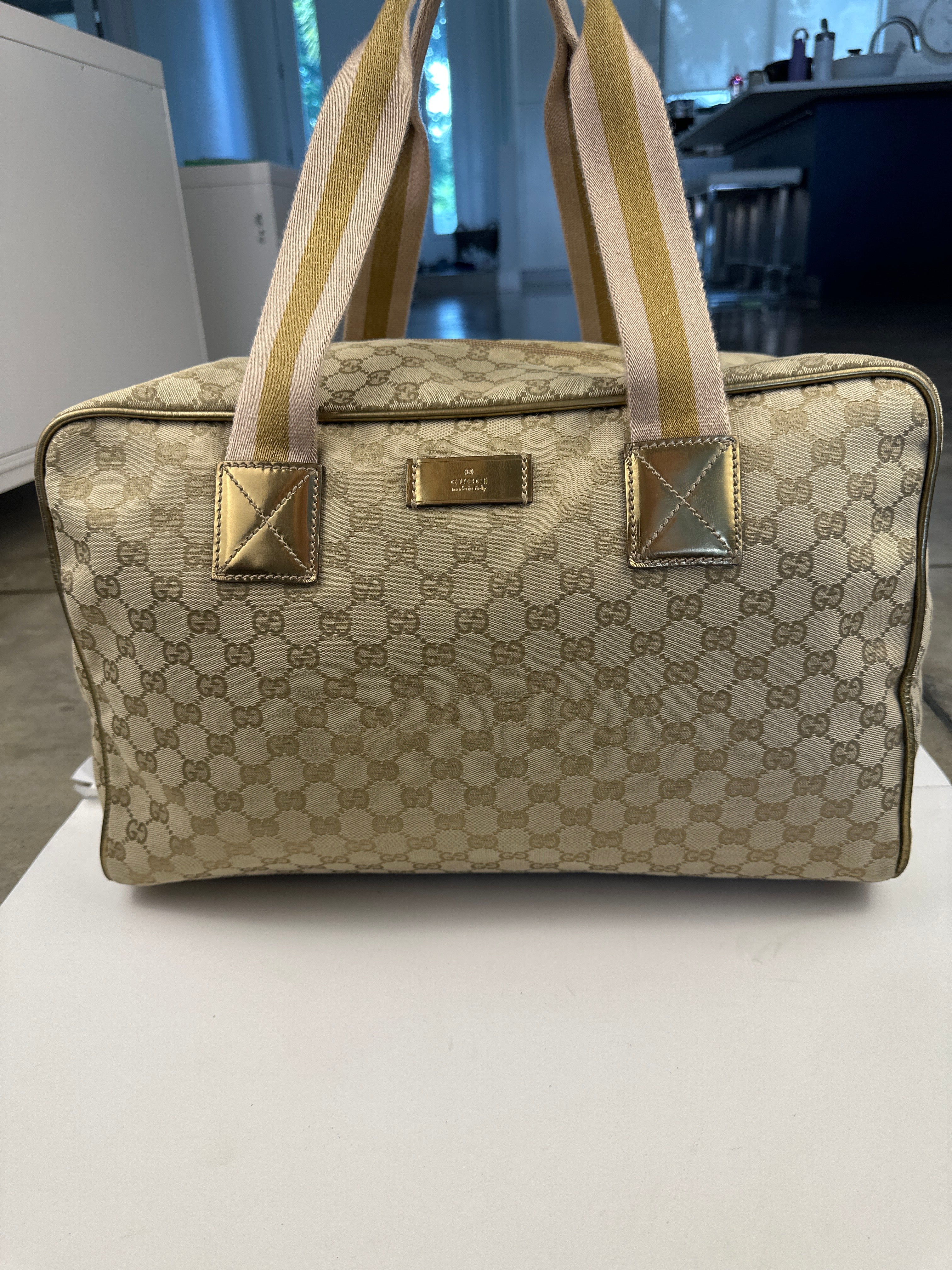 Gucci GG Canvas Web Duffle Bag