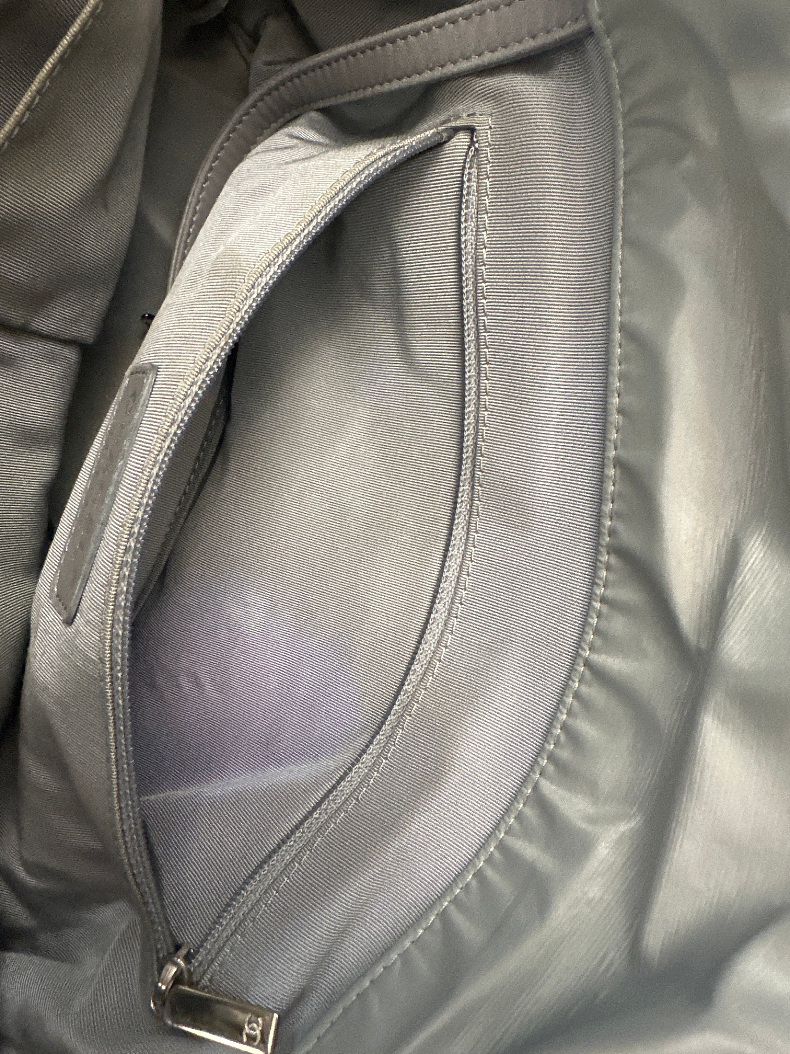 Chanel Tweed On Stitch Bubble Bowling Bag Quilted Nylon Large