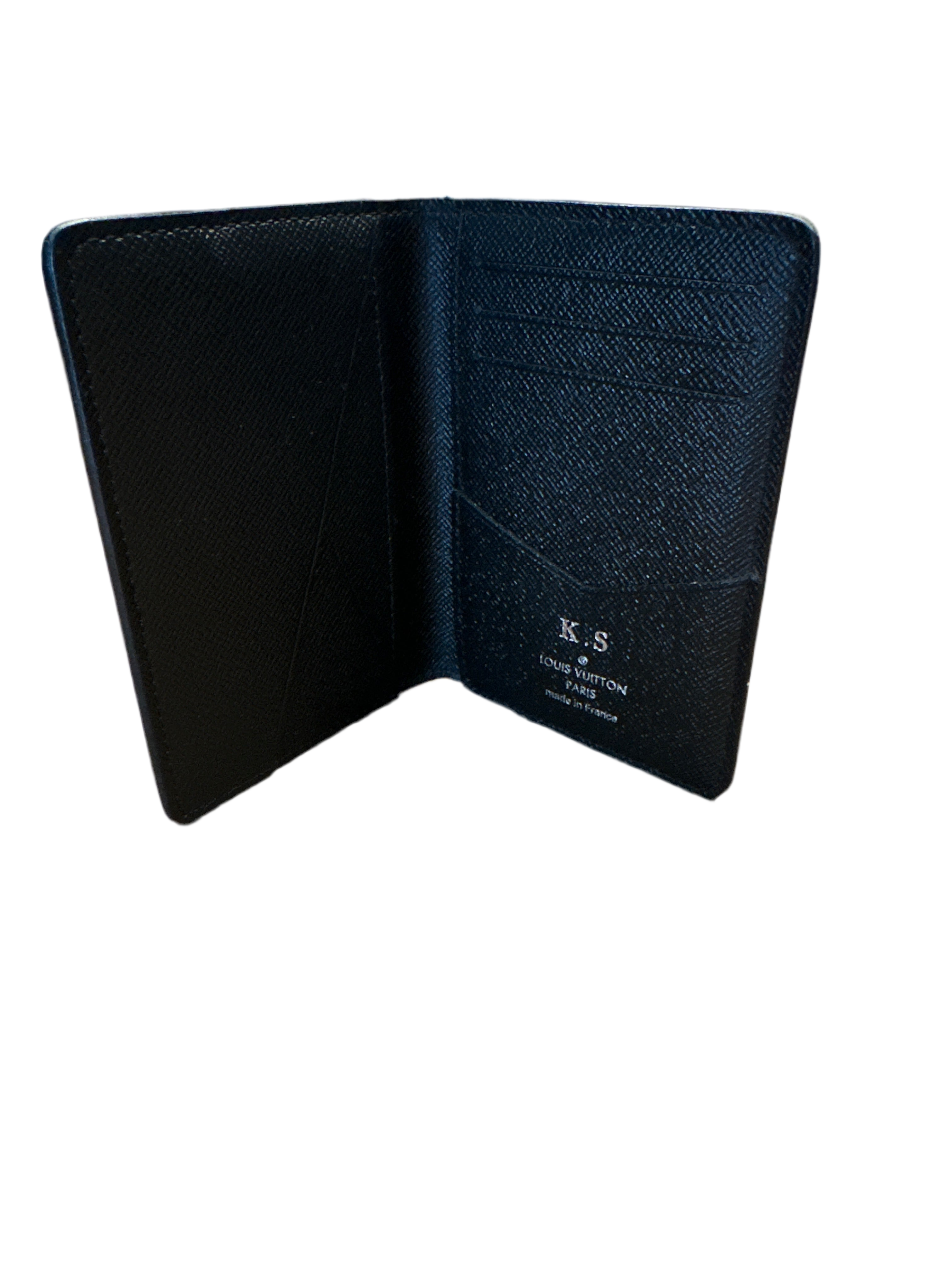 Louis Vuitton Damier Graphite Giant White Monogram Logo Pocket Organizer Wallet