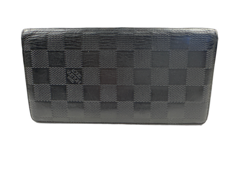 2014 Louis Vuitton Brazza Black Damier Graphite Canvas Long Wallet