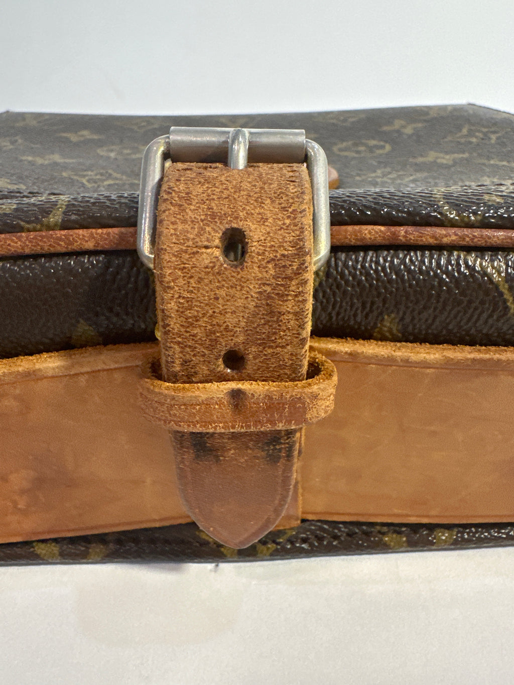 Vintage LOUIS VUITTON Cartouchiere MM Shoulder Bag Monogram Leather Brown- project bag