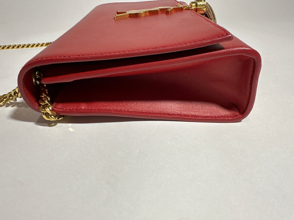 Saint Laurent Shoulder Red Kate Tassel Bag
