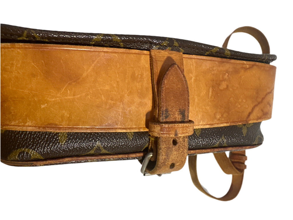 Vintage LOUIS VUITTON Cartouchiere MM Shoulder Bag Monogram Leather Brown- project bag