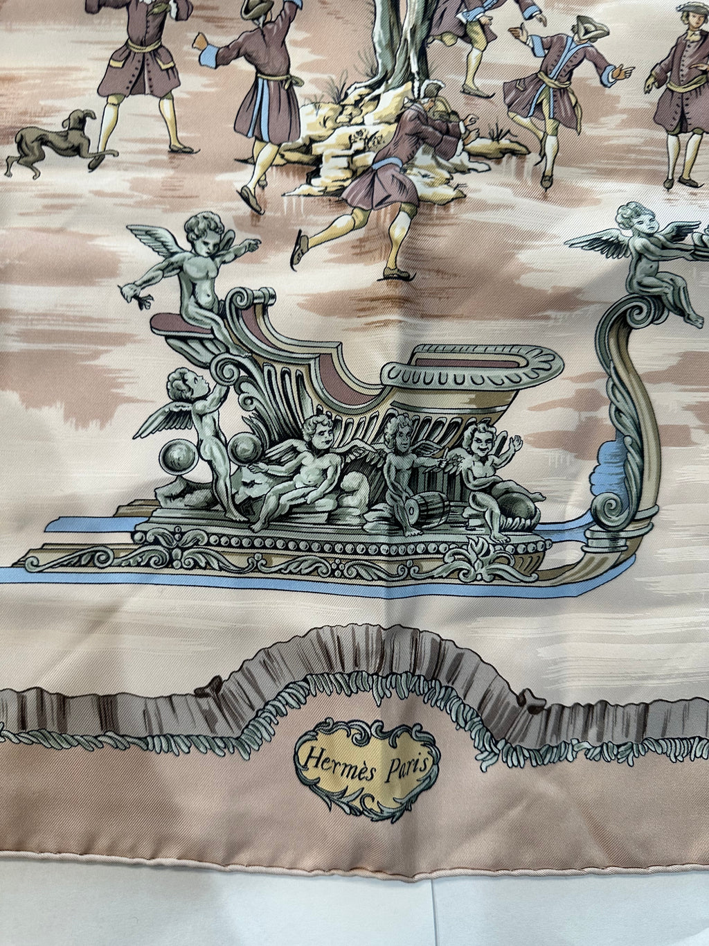 Vintage Hermes Traineaux et Glisades scarf