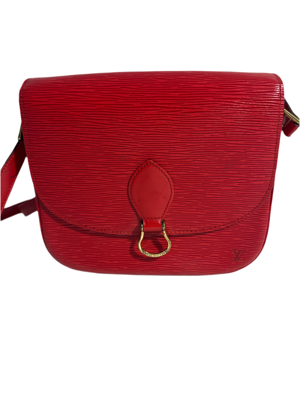 Vintage Louis Vuitton Epi Saint Cloud Shoulder Bag Red with COA
