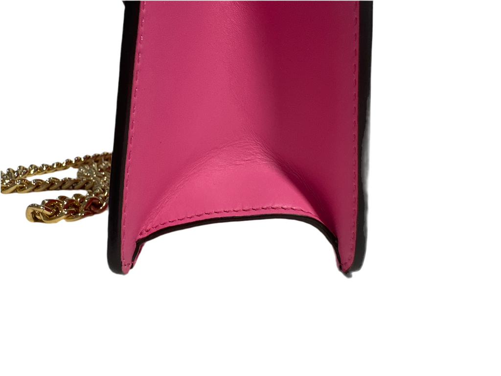 Gucci Pink Leather Mini Sylvie Chain Shoulder Bag