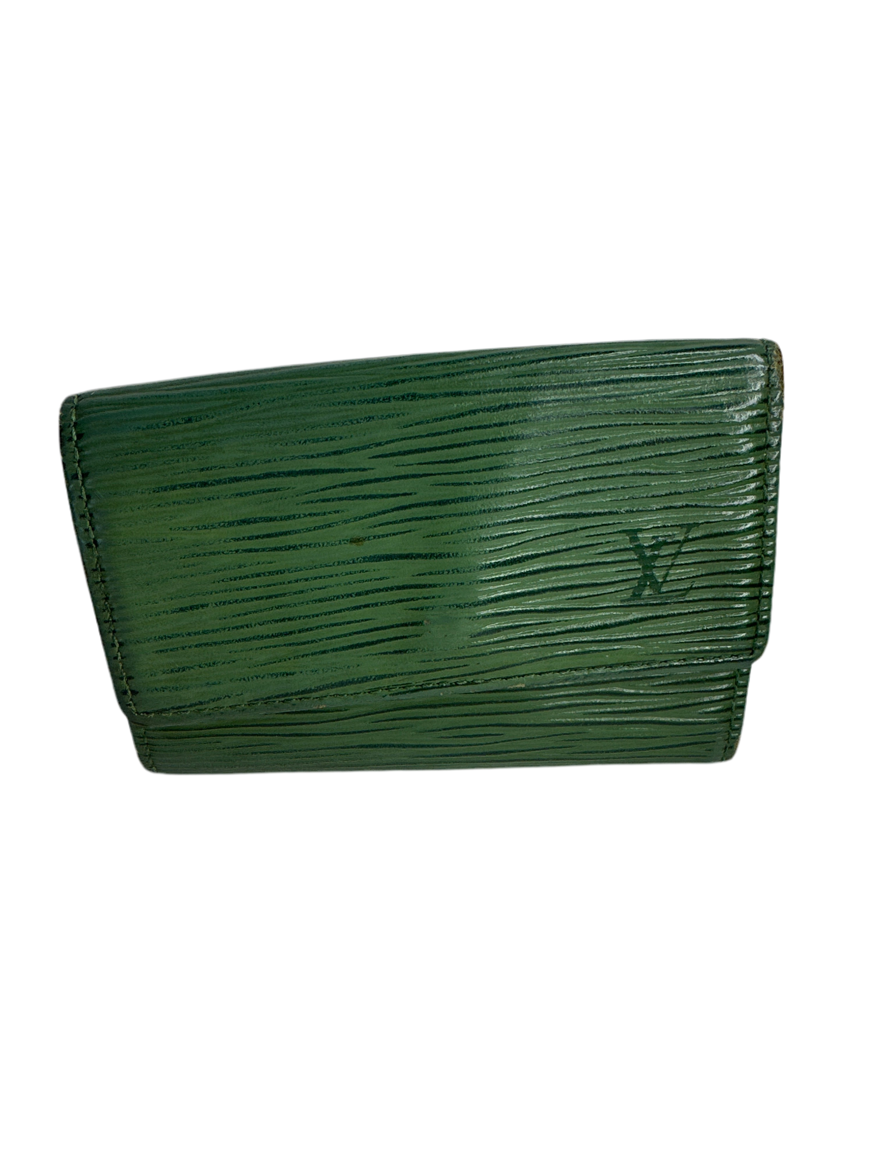 Vintage Louis Vuitton Green Epi 6 Key Card Holder