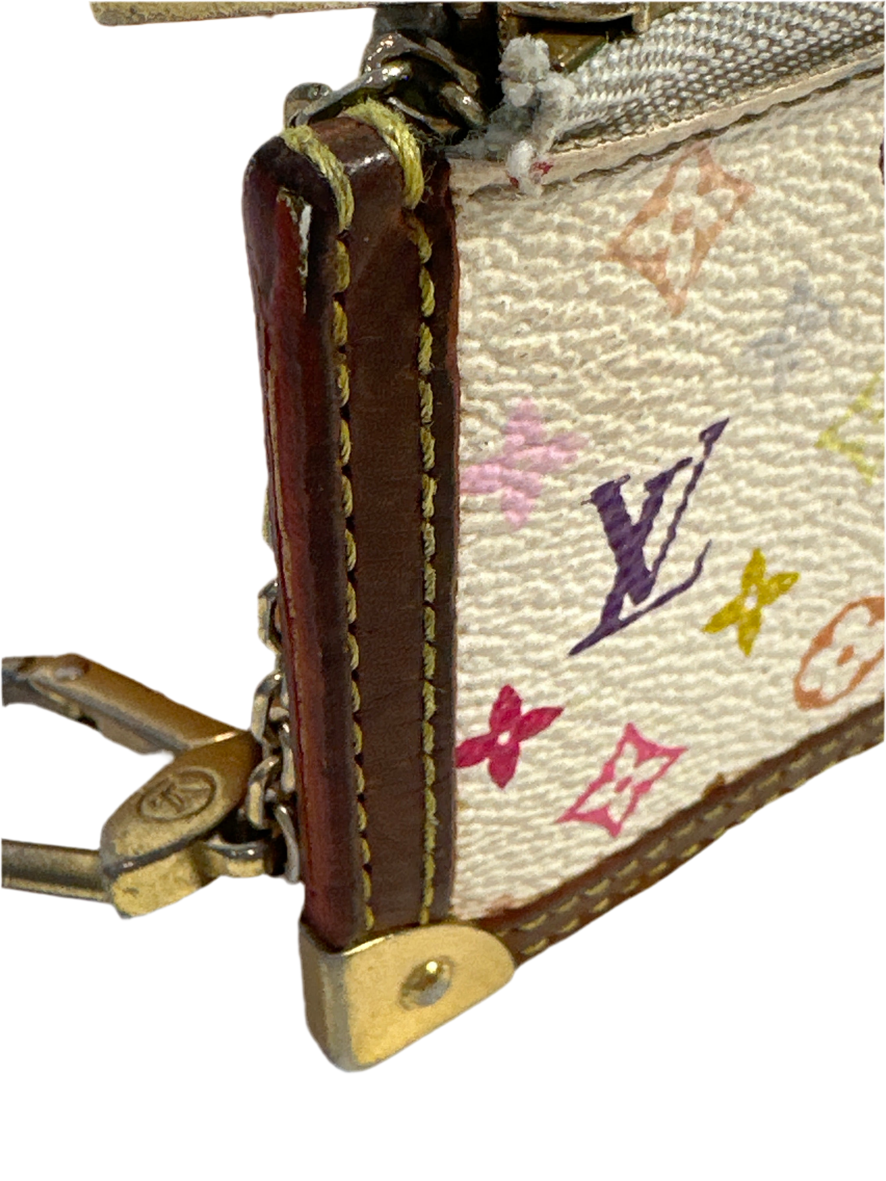 Vintage LOUIS VUITTON Limited Edition Monogram Multicolor pochette Cles/pouch