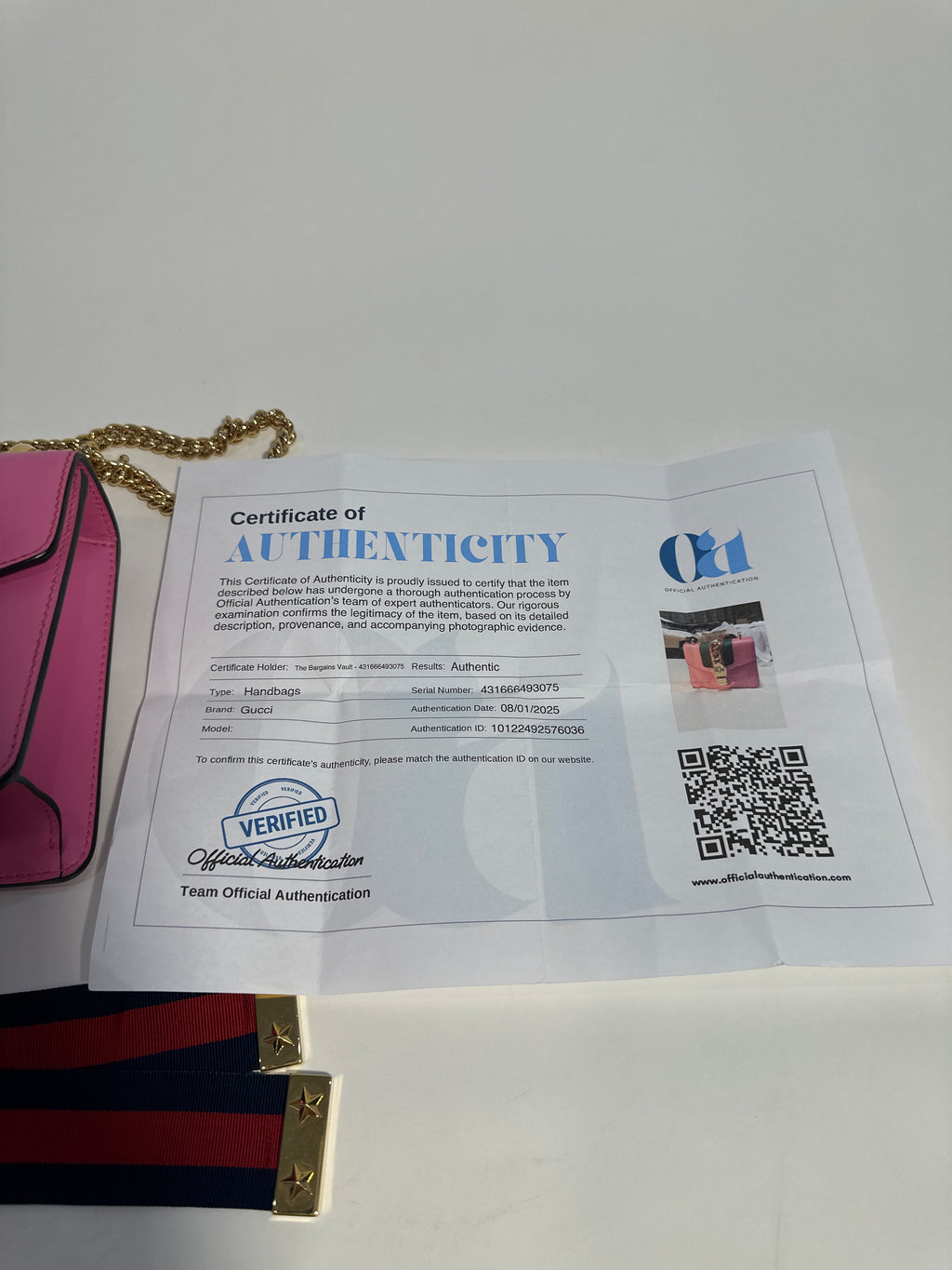 Gucci Pink Leather Mini Sylvie Chain Shoulder Bag