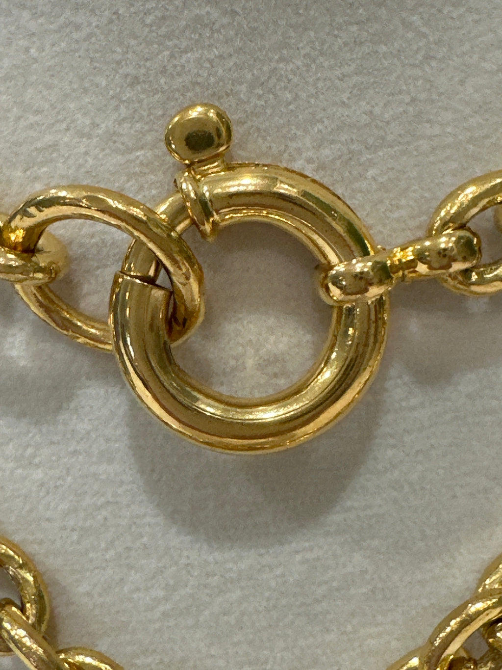 CHANEL CC Logo Round Vintage Necklace 26" Gold Tone