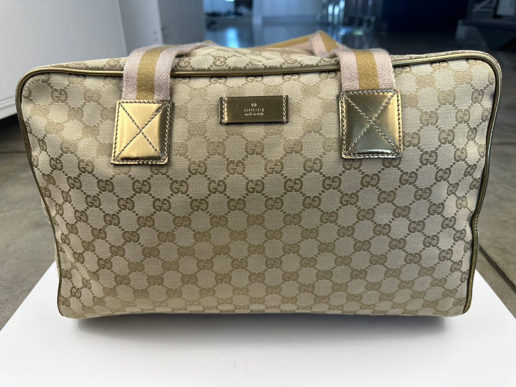 Gucci GG Canvas Web Duffle Bag