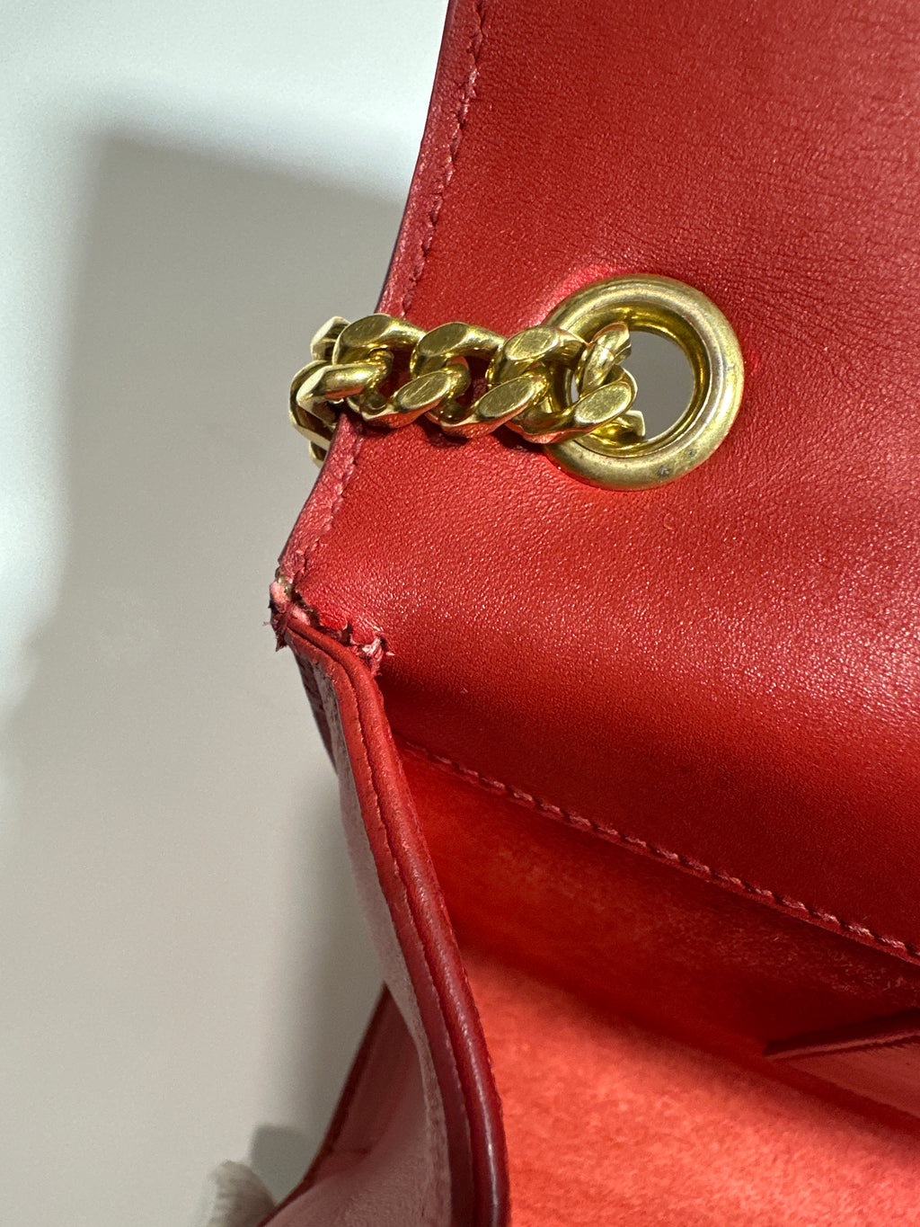 Saint Laurent Shoulder Red Kate Tassel Bag