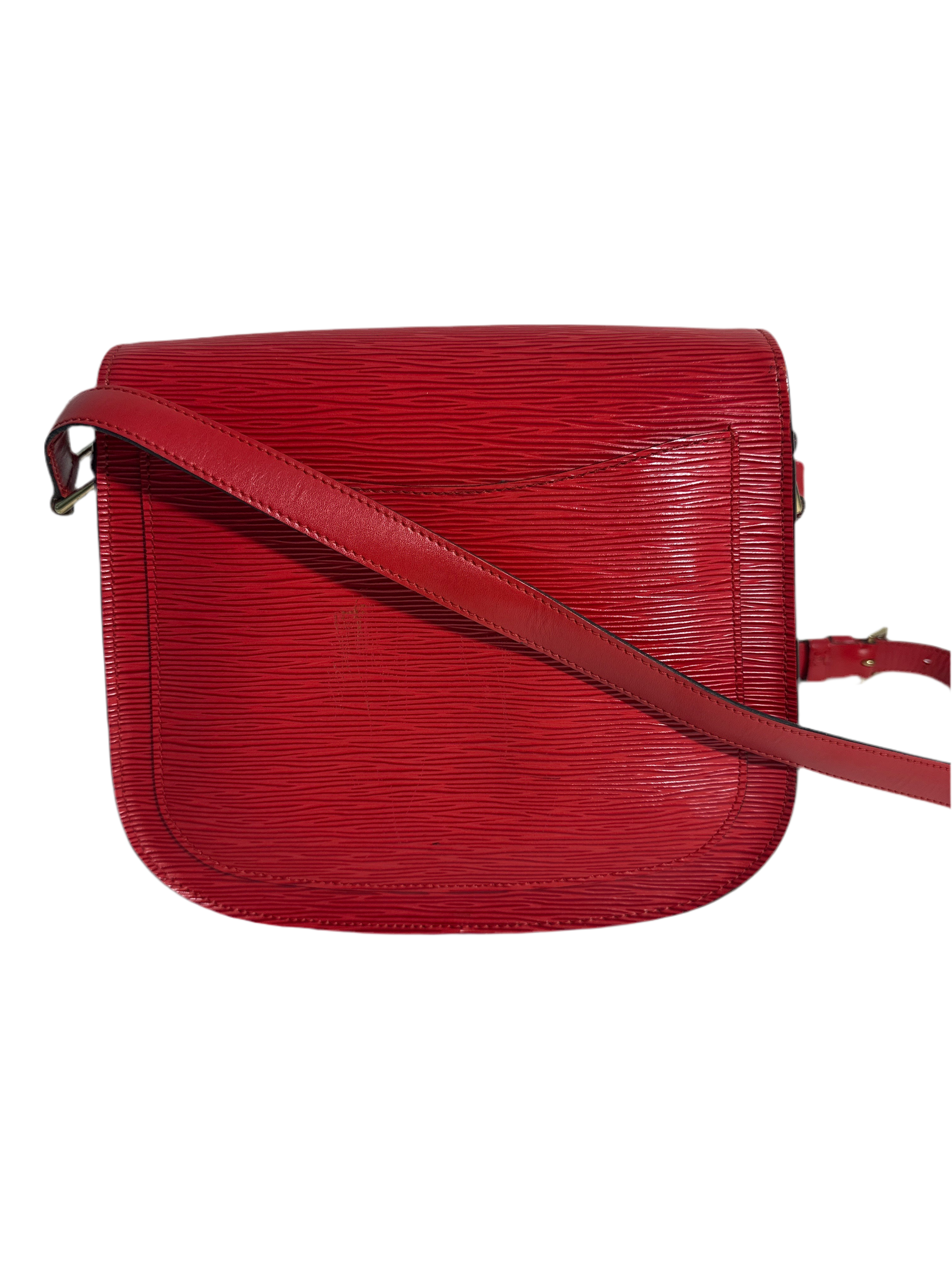 Vintage Louis Vuitton Epi Saint Cloud Shoulder Bag Red with COA