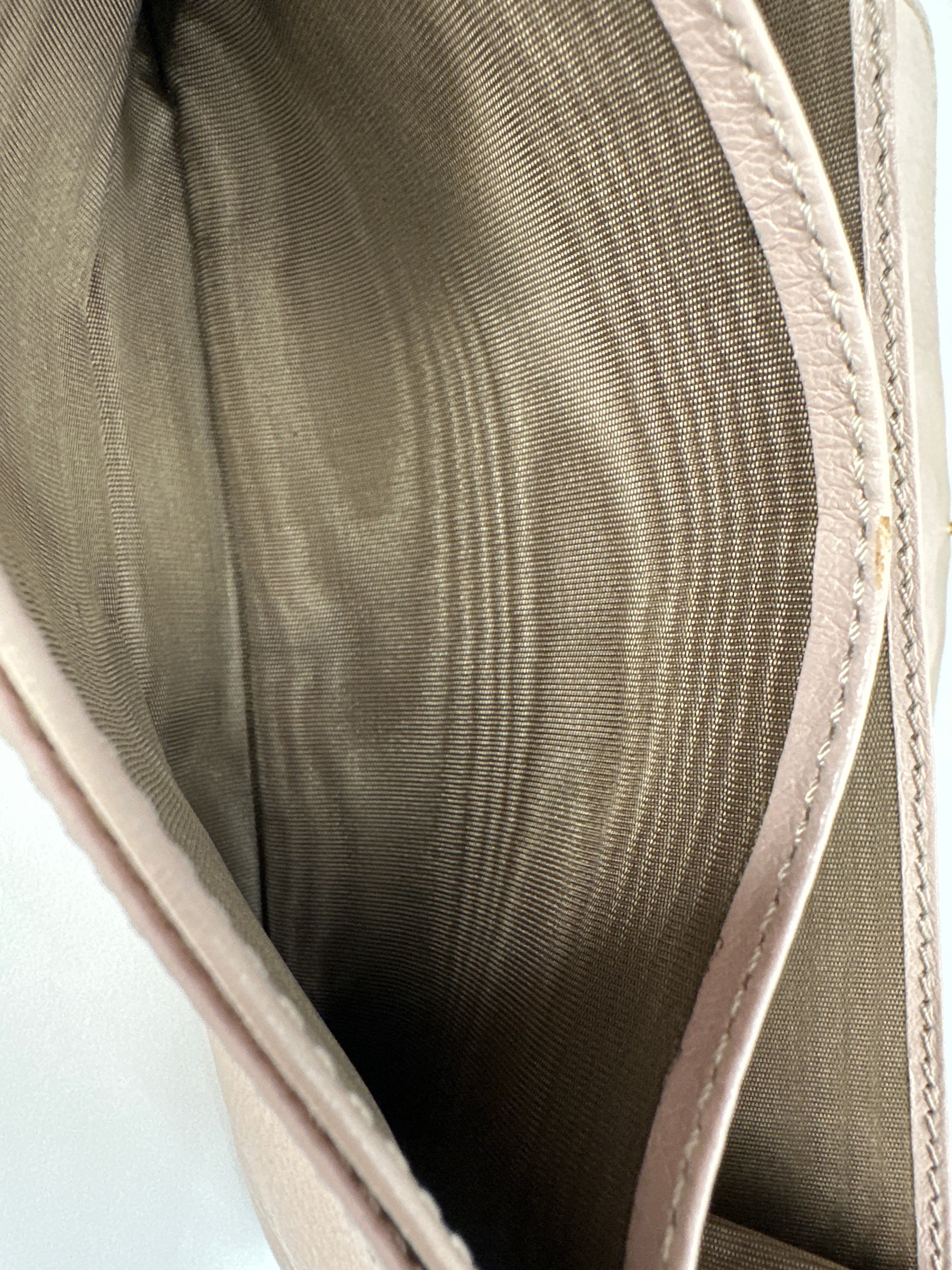 Chloé Taupe Snap Bow Leather Long Wallet