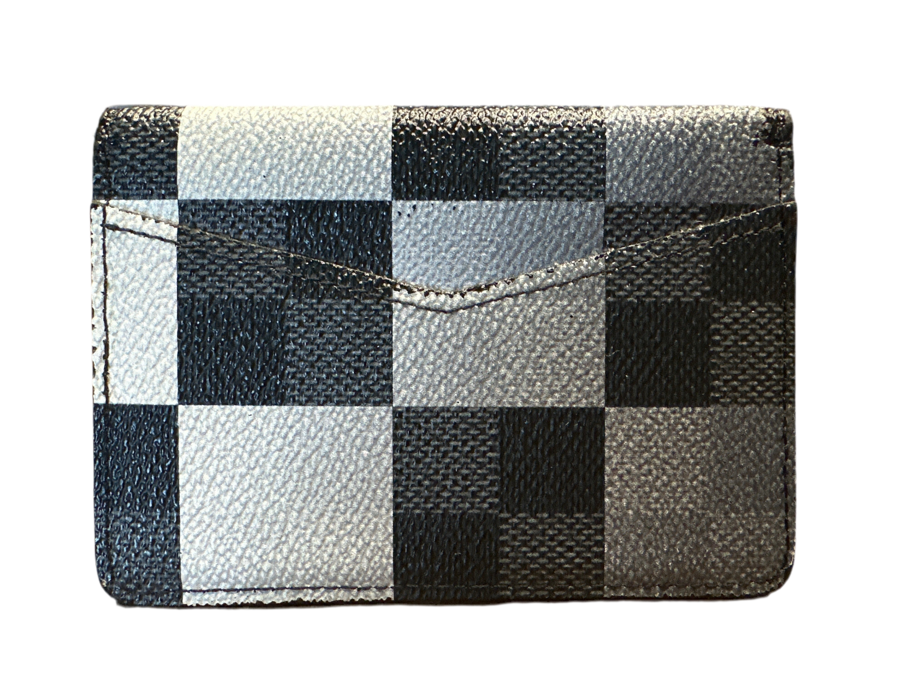 Louis Vuitton Damier Graphite Giant White Monogram Logo Pocket Organizer Wallet