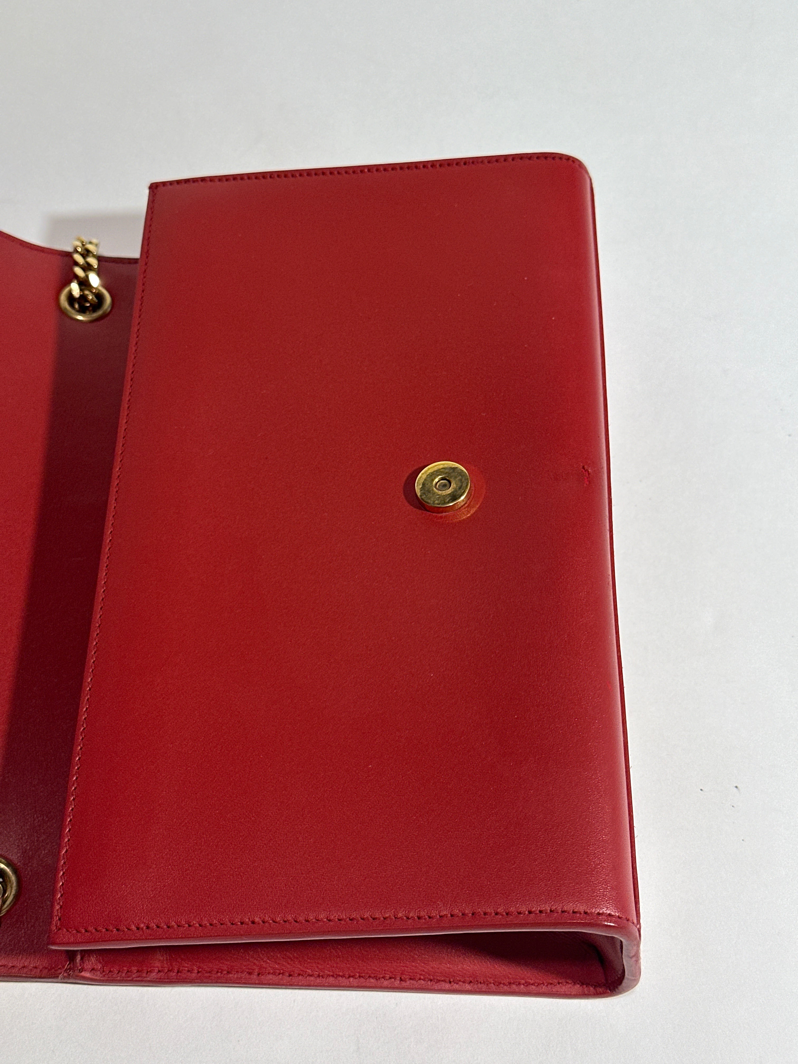 Saint Laurent Shoulder Red Kate Tassel Bag