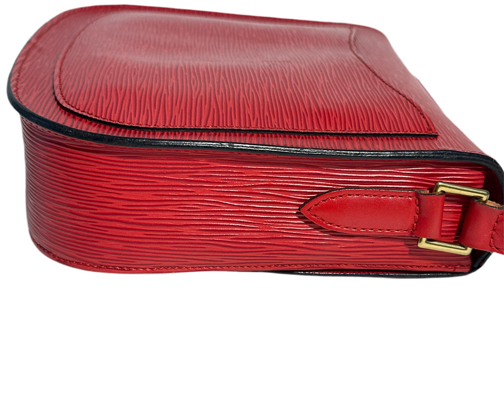 Vintage Louis Vuitton Epi Saint Cloud Shoulder Bag Red with COA