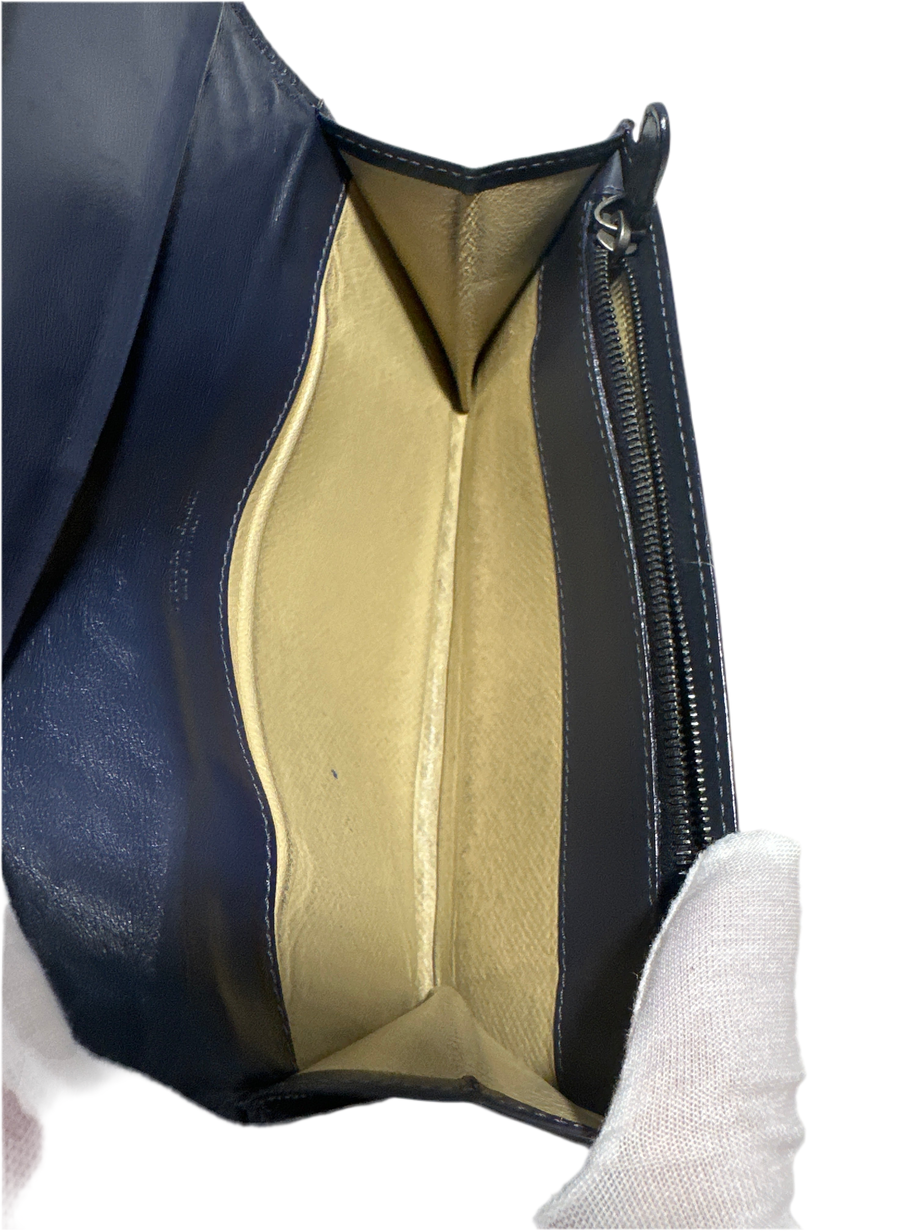 Bottega Veneta Woven Leather Clutch Wallet Navy