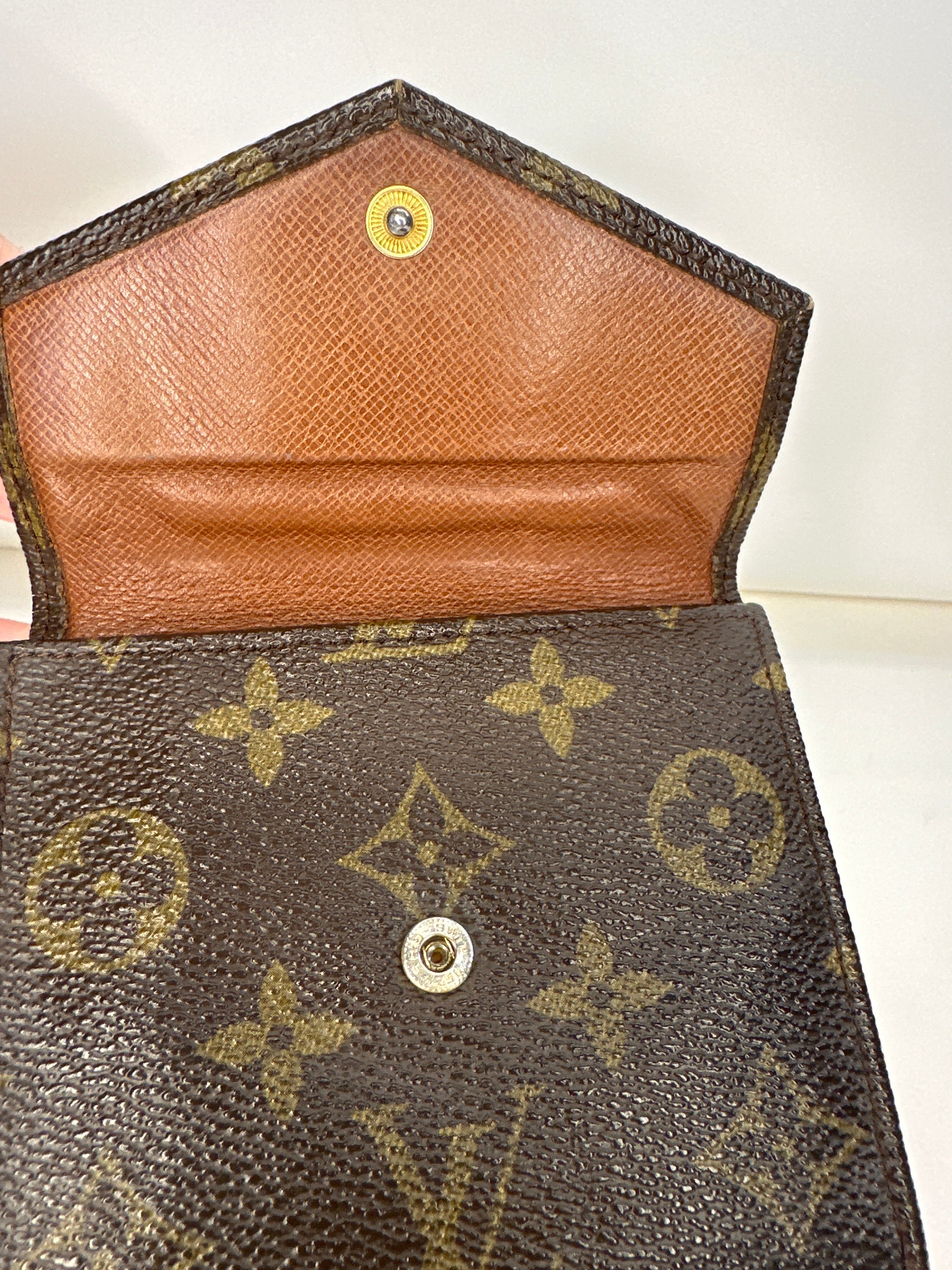 Vintage LOUIS VUITTON Brown Elise Monogram Snap Wallet