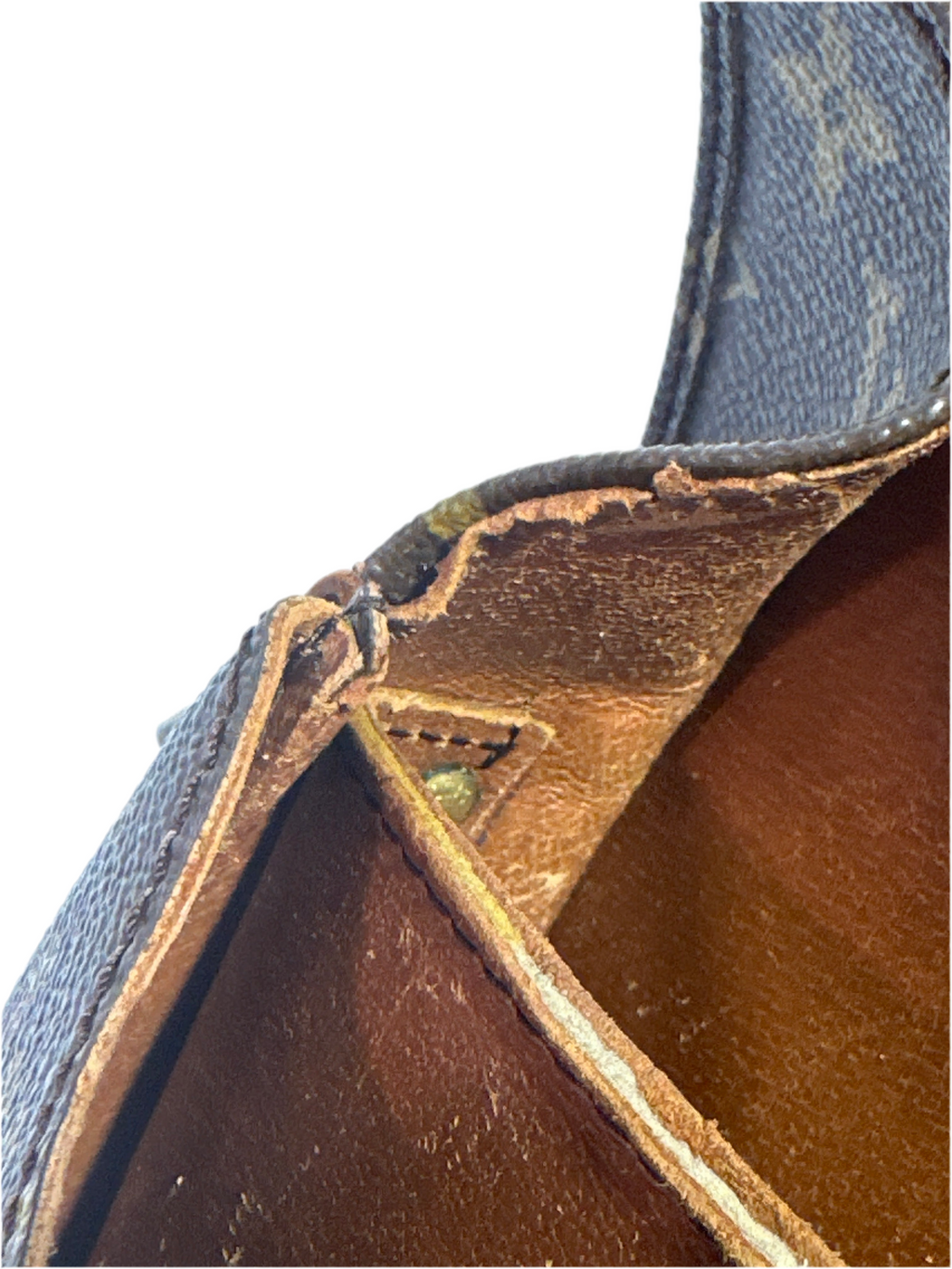 Vintage LOUIS VUITTON Cartouchiere MM Shoulder Bag Monogram Leather Brown- project bag